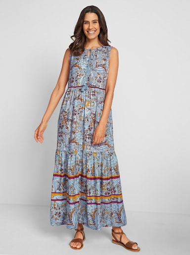 Maxikleid - zartmint-bordeaux-bedruckt