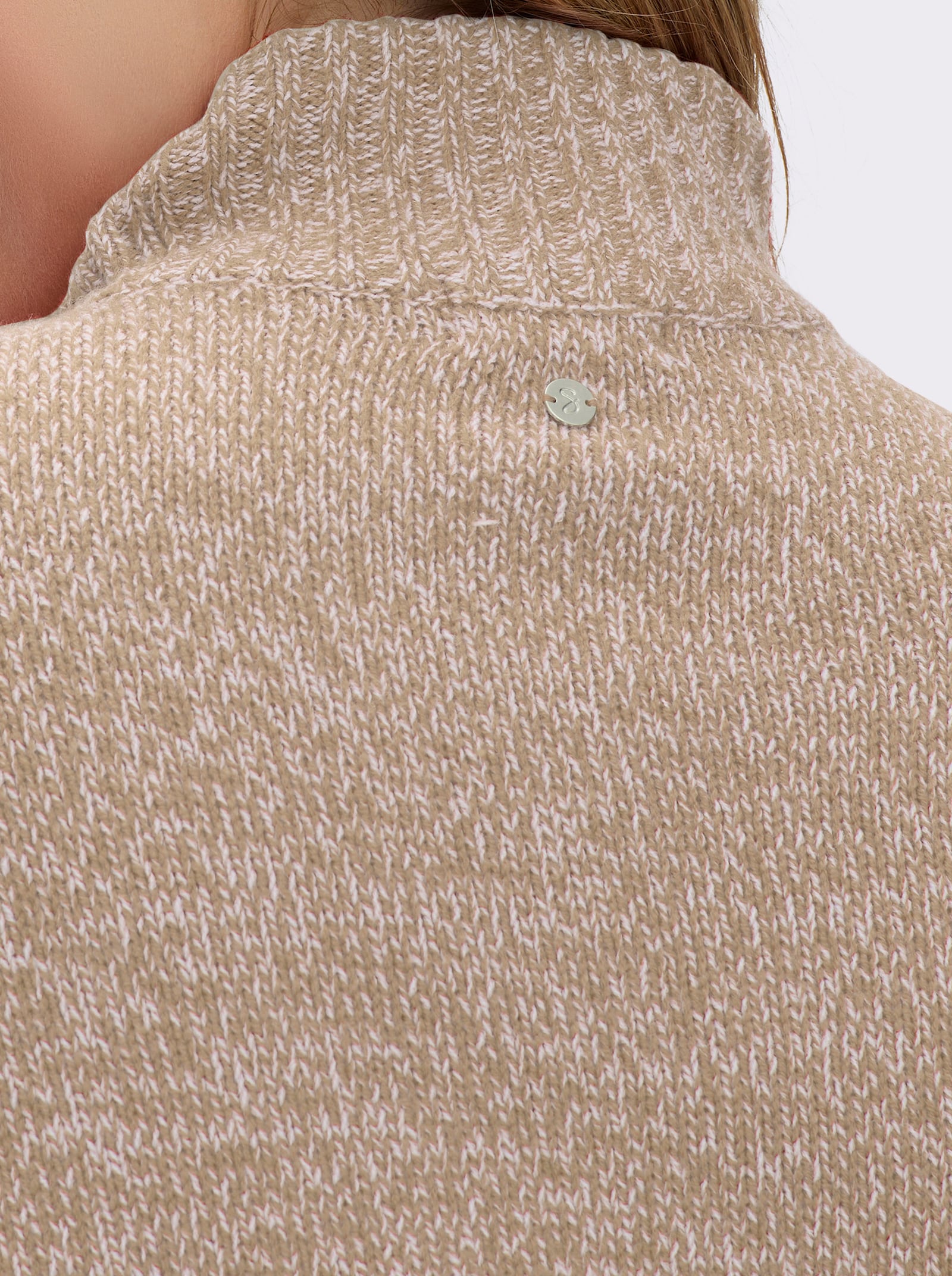 sheego Pullover in melierter Strickqualität - beige-meliert