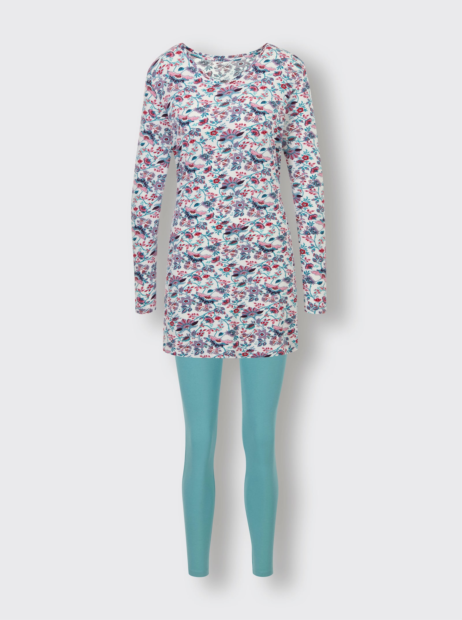 wäschepur Pyjama - ecru/oceaan bedrukt