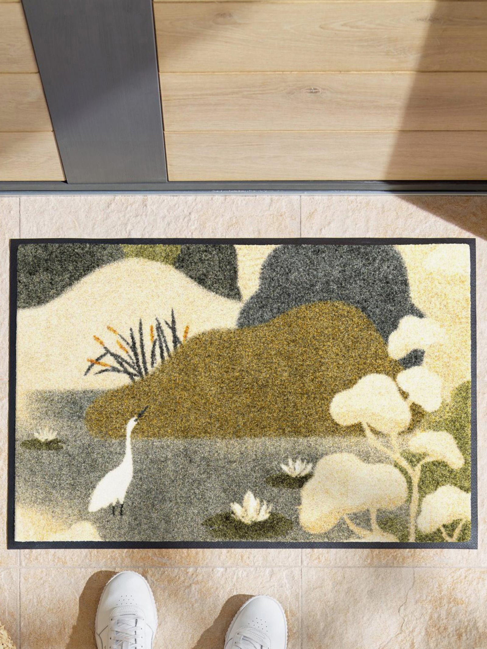 wash+dry by Kleen-Tex Fußmatte - beige-grün-gemustert