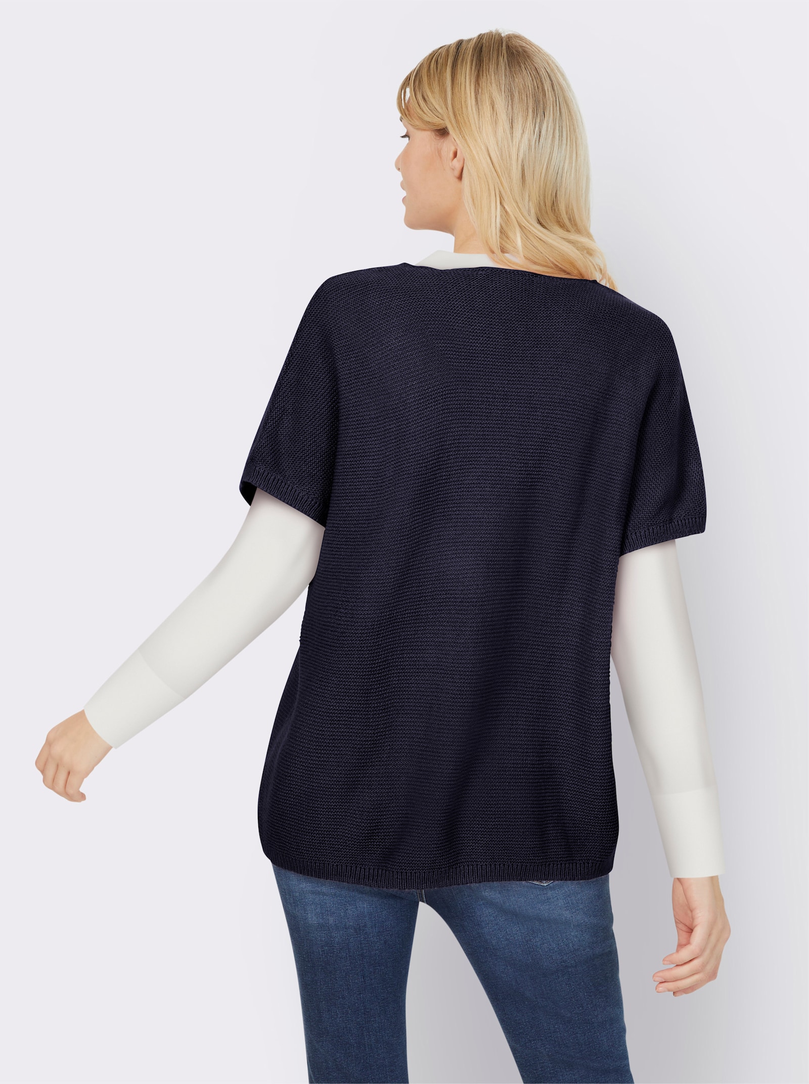 heine Longpullunder im Linksstrick - marine