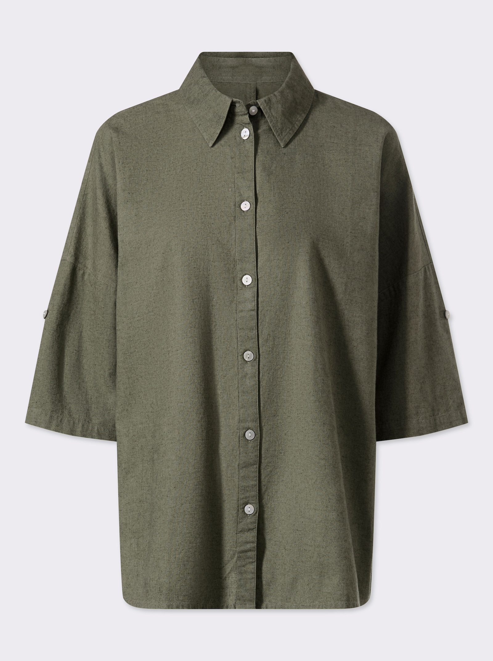 heine Leinenbluse mit 3/4-Arm - khaki