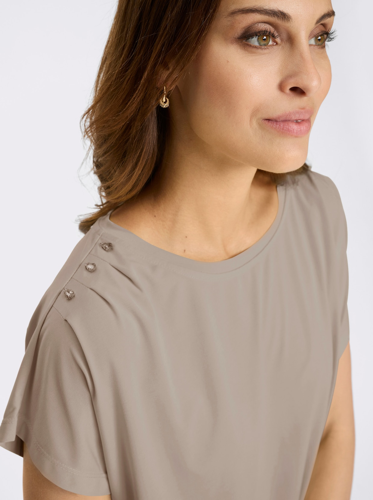 Rundhalsshirt - sesam