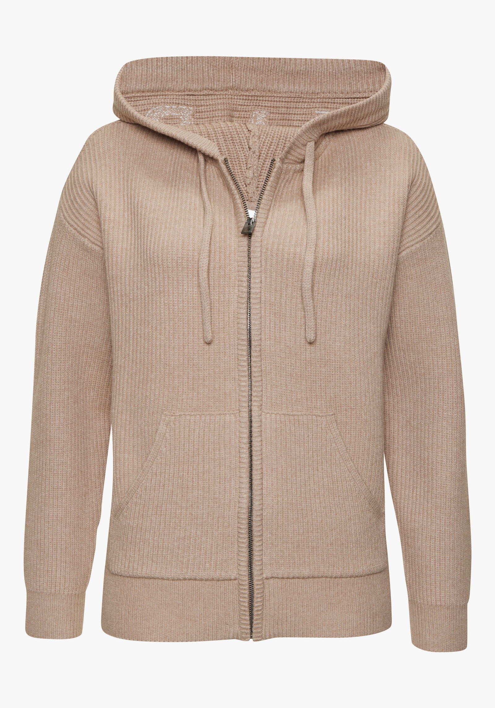 Elbsand Kapuzenstrickjacke - nougat