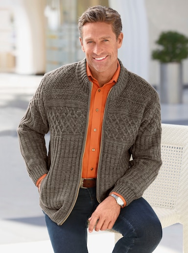 Marco Donati Strickjacke - schilf-meliert