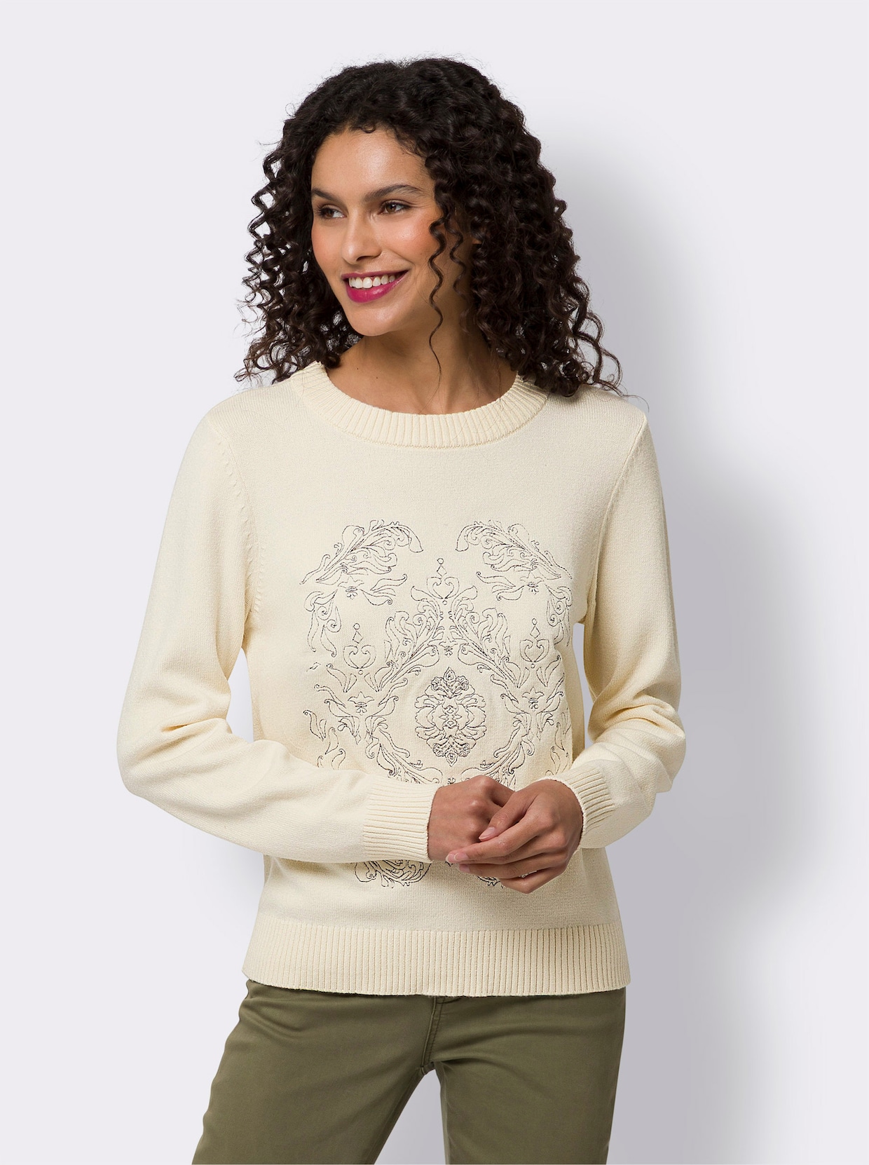 heine Pullover met ronde hals - champagne