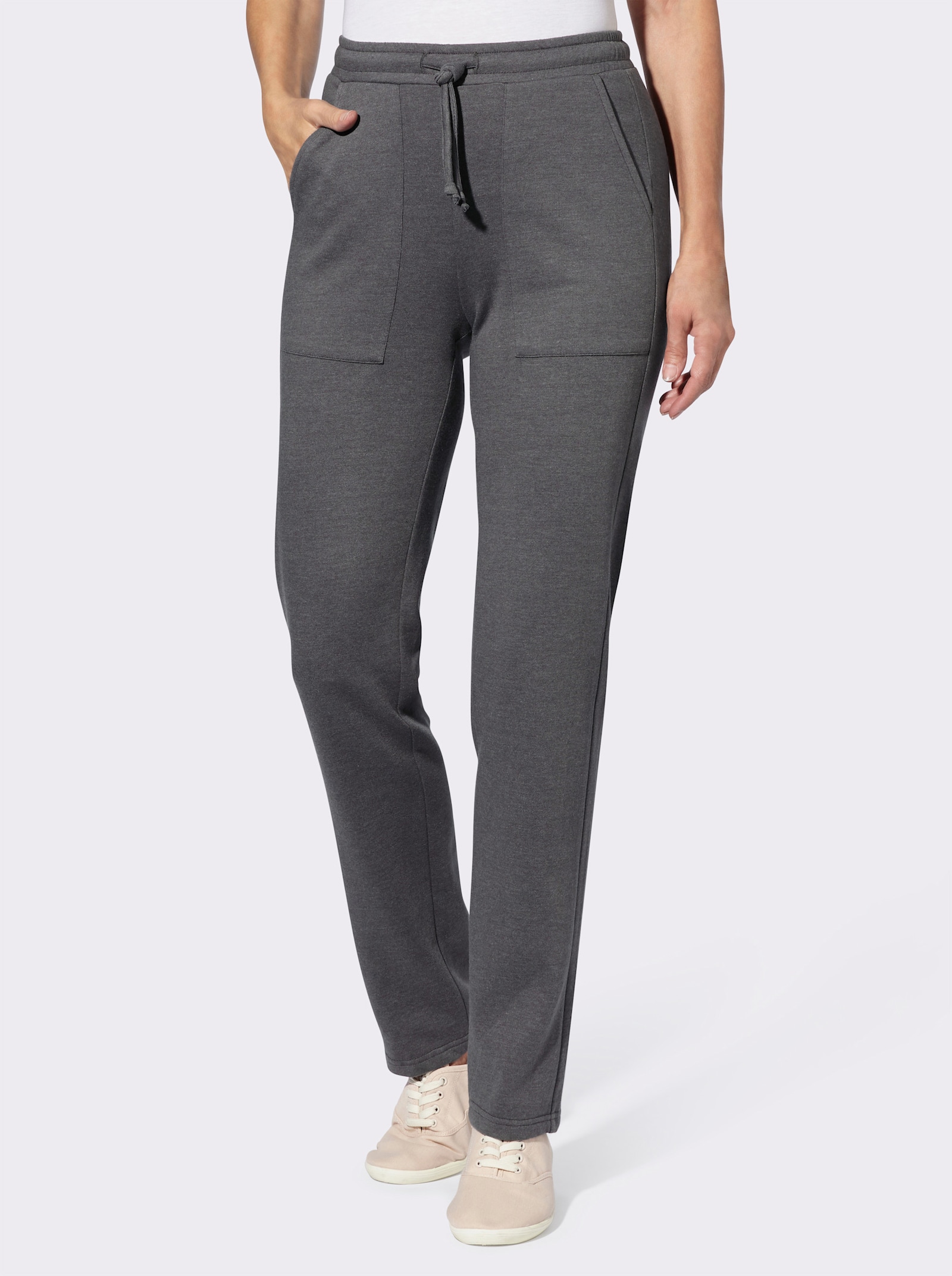 Jerseyhose mit aufgesetzten Taschen - anthrazit-meliert