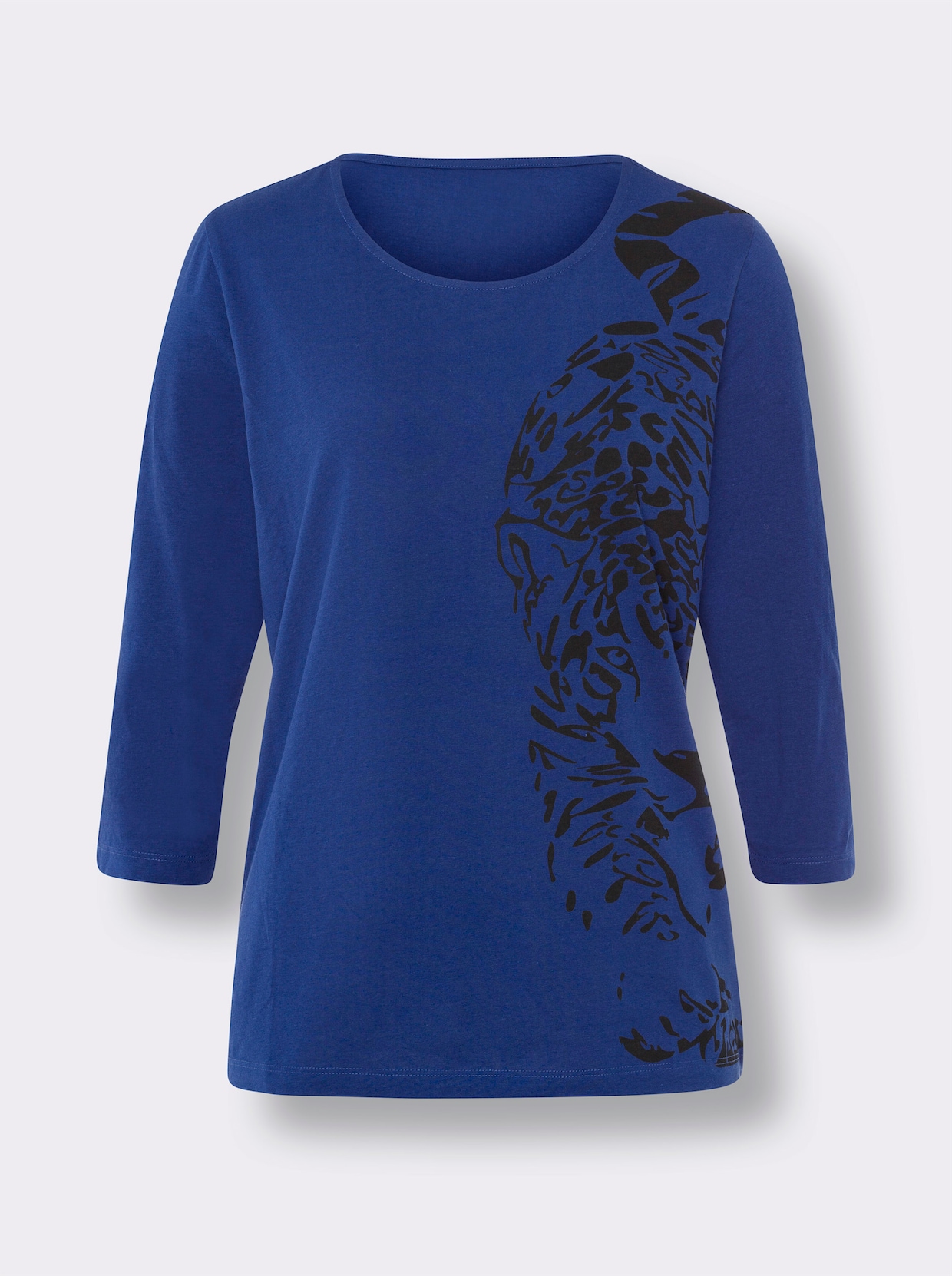 3/4-Arm-Shirt - royalblau-schwarz