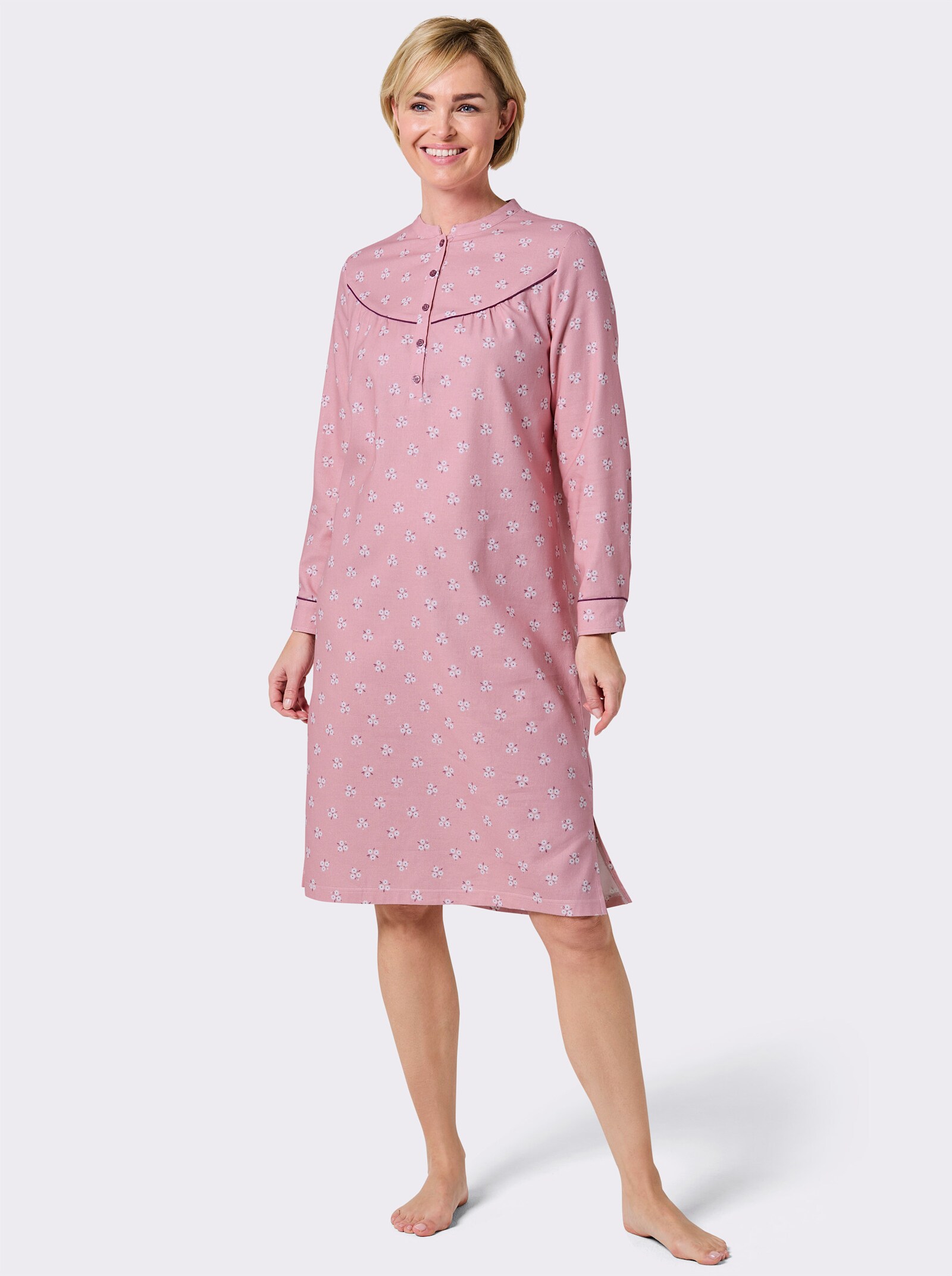 wäschepur Nachthemd im floralen Dessin - rosé-bedruckt