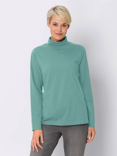 Colshirt met lange mouwen - salie