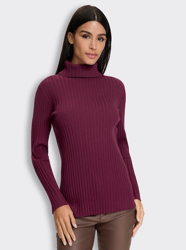 heine Feinstrickpullover mit Rollkragen - bordeaux