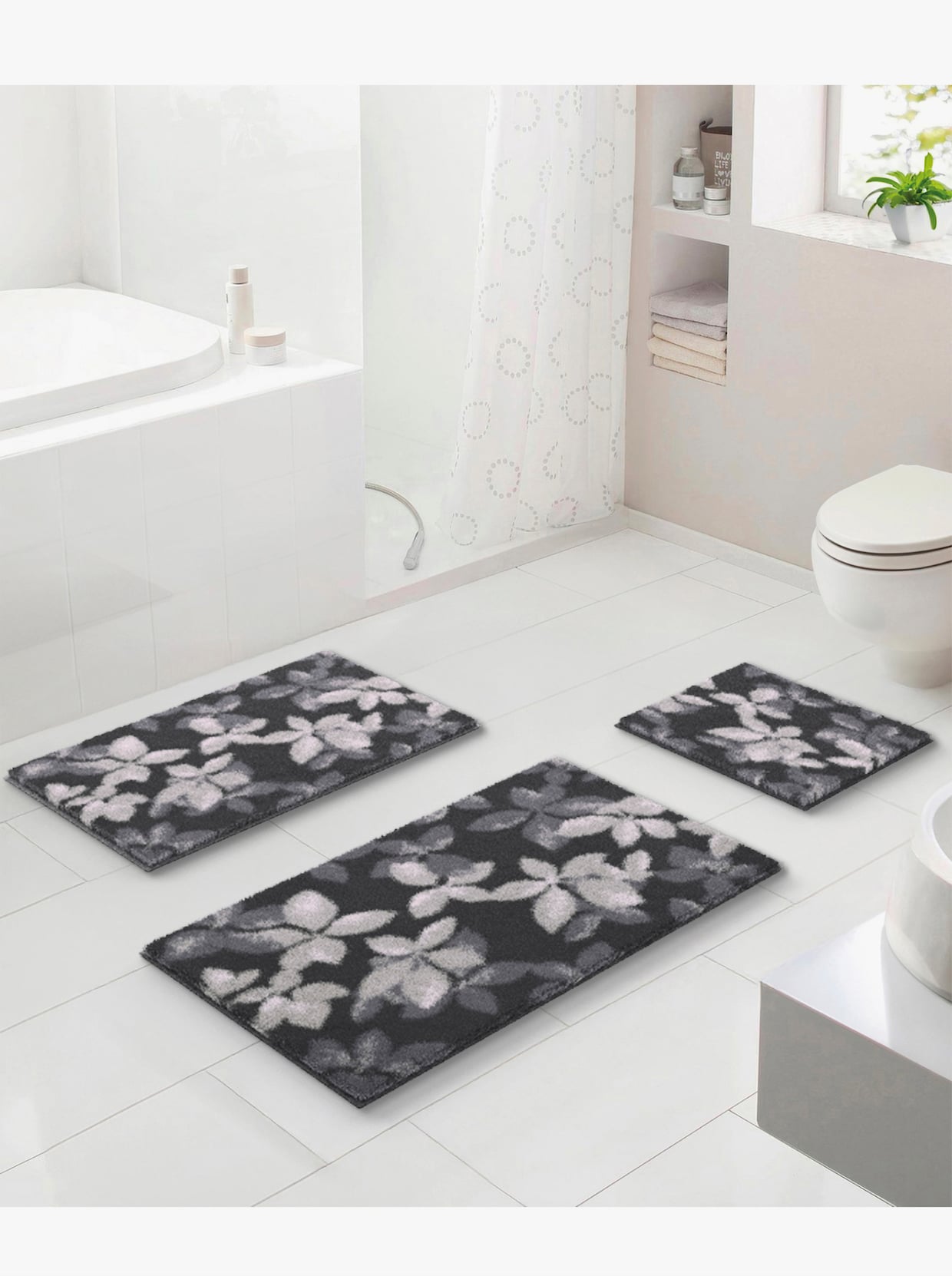 Grund Badematte - schwarz-taupe