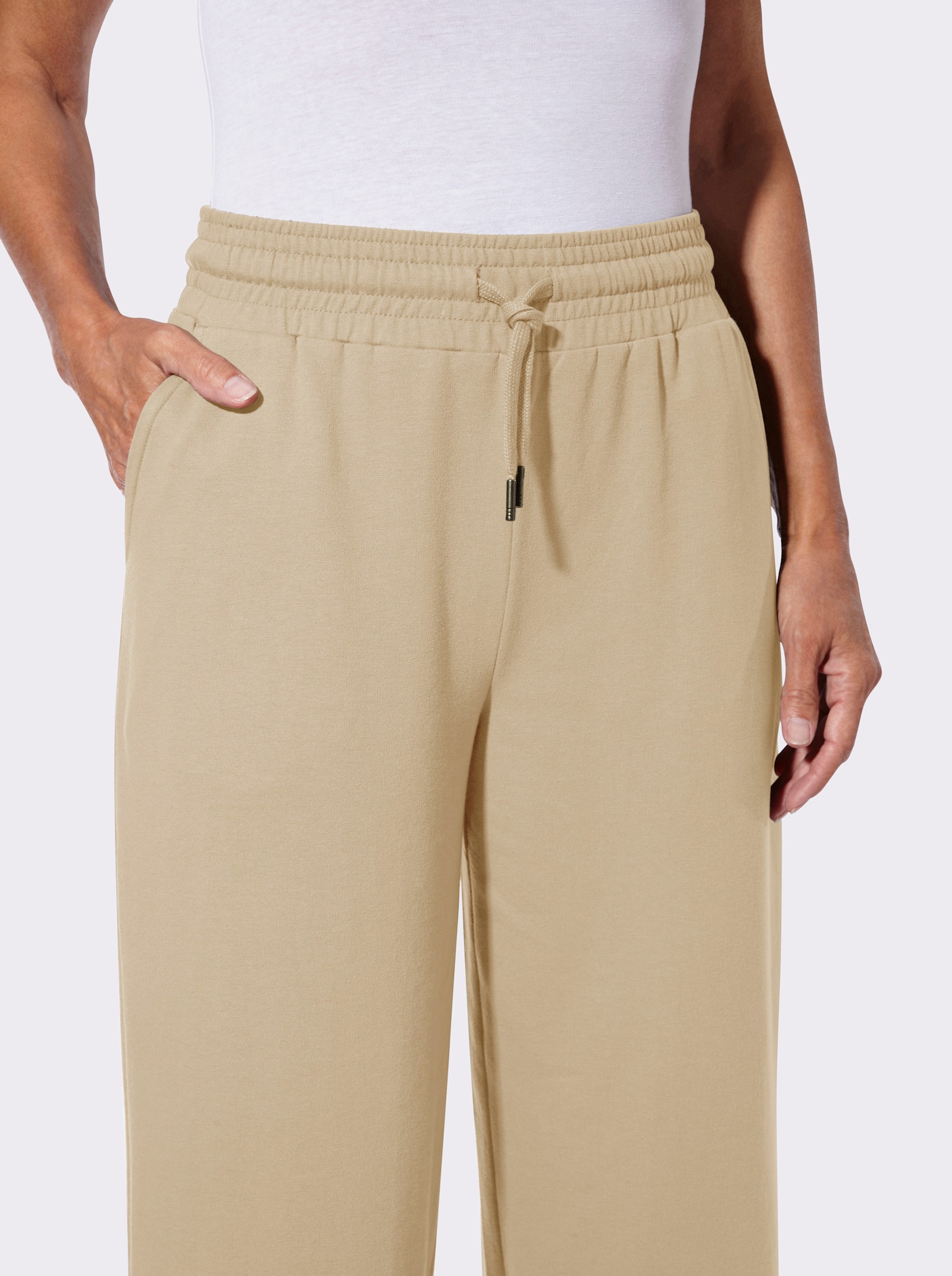 Sweathose mit Rundum-Dehnbund - beige