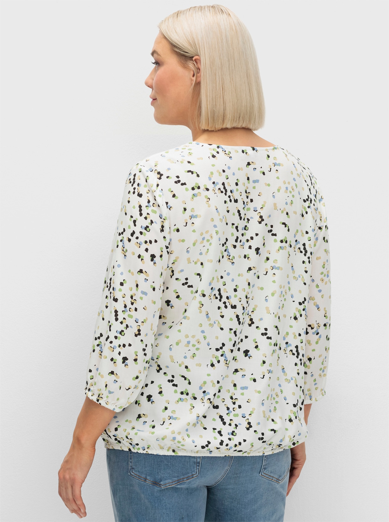 sheego Tuniek - champagne gedessineerd