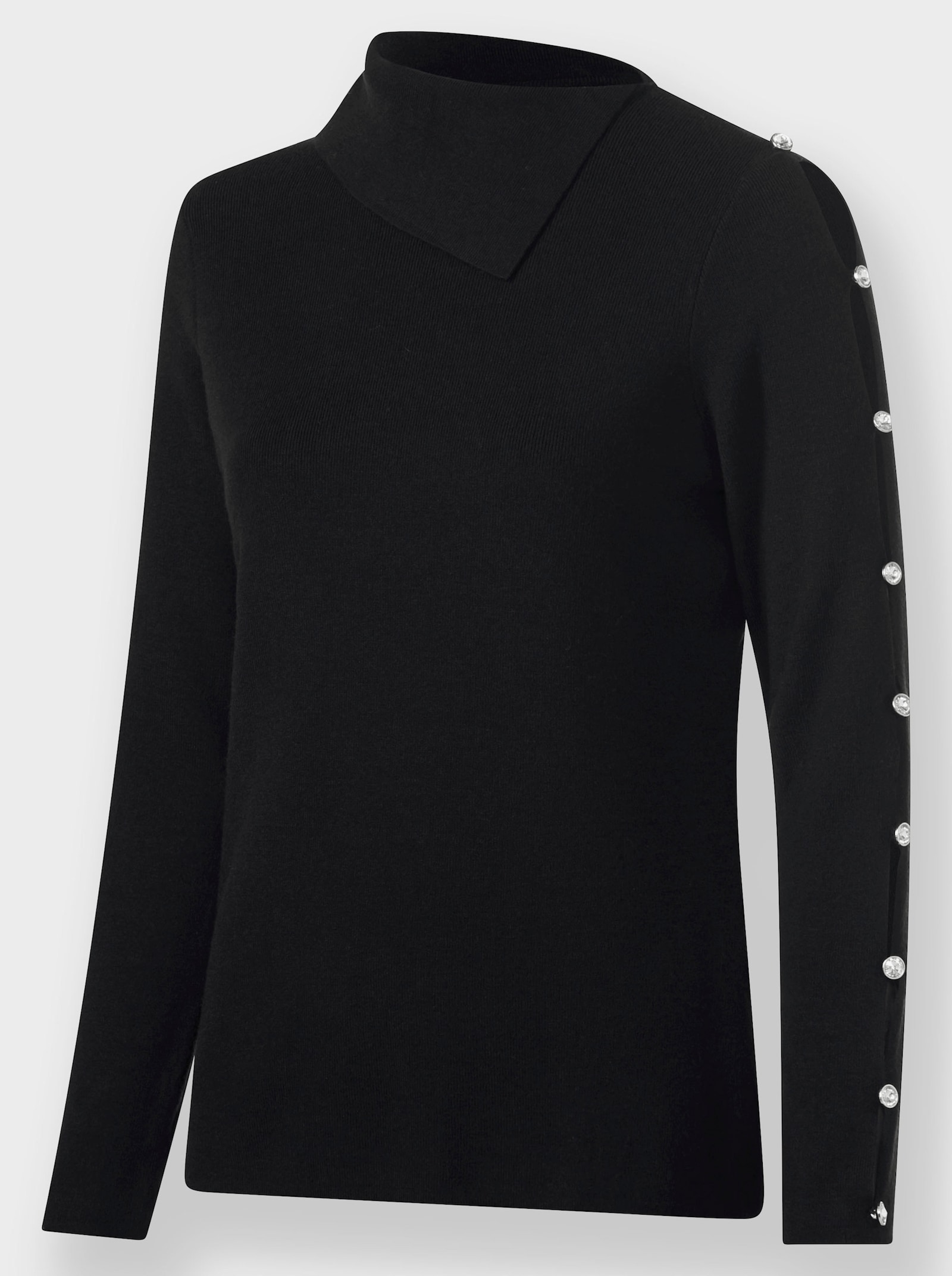 heine Rollkragenpullover mit Cut-outs - schwarz