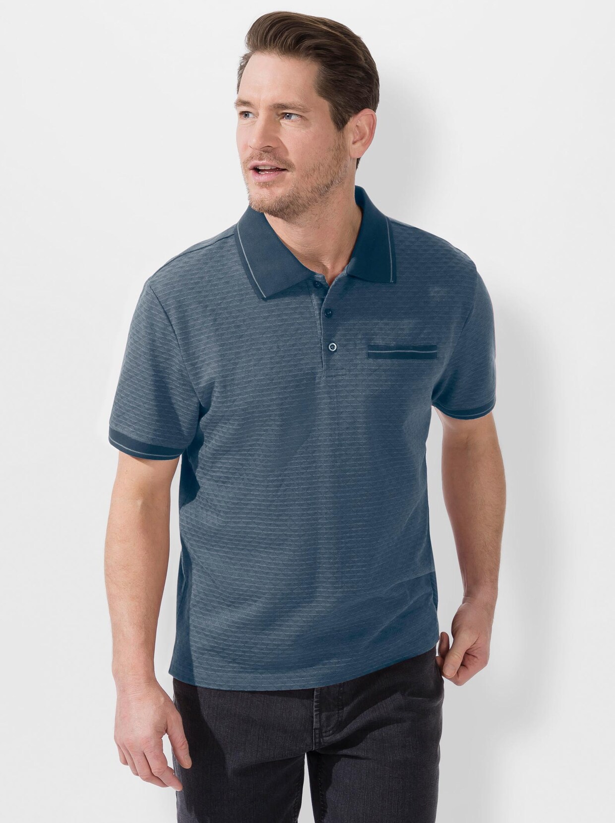 Catamaran Kurzarm-Shirt - jeansblau