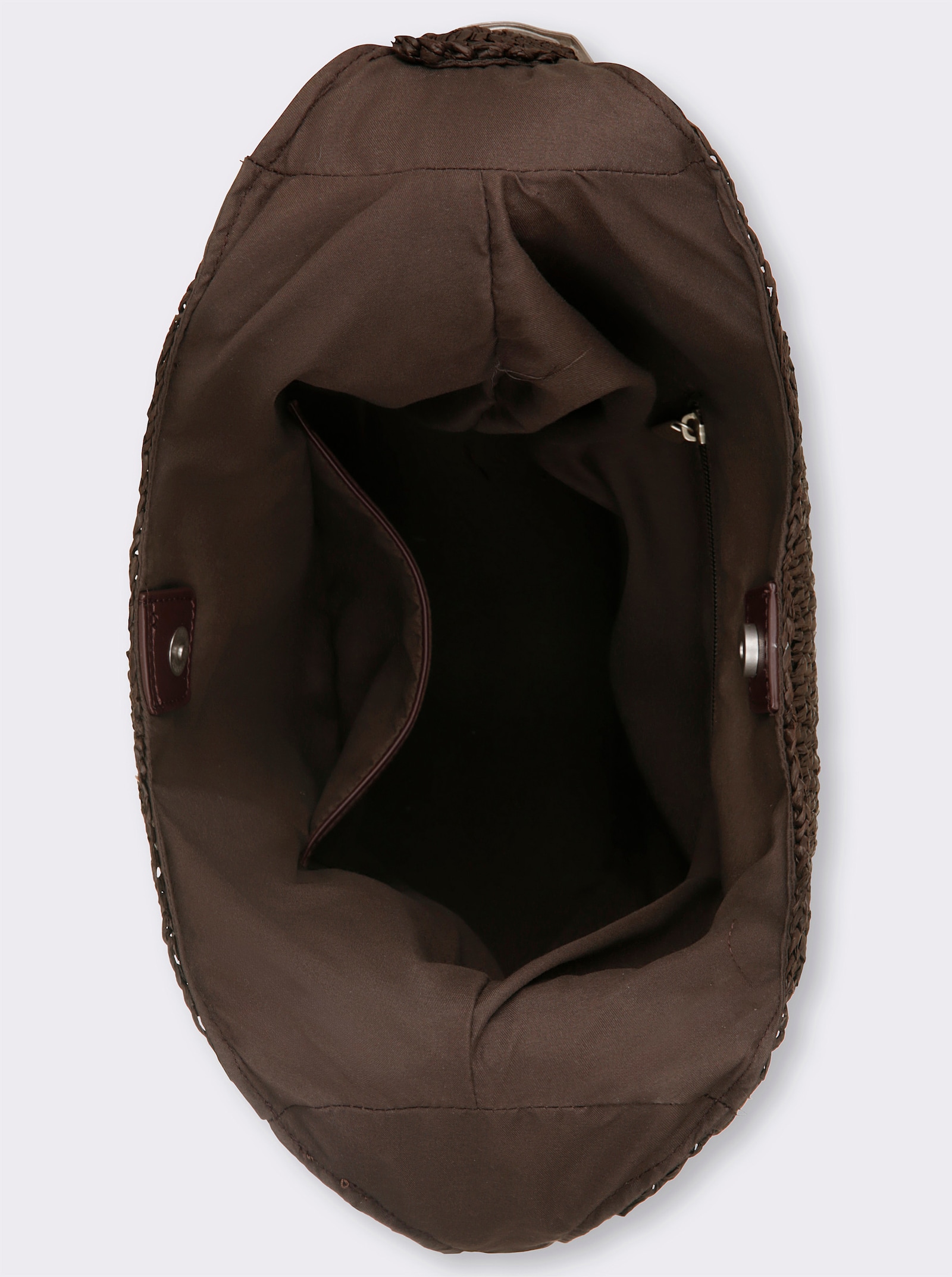 Basttasche mit Schmuckschließe - schoko