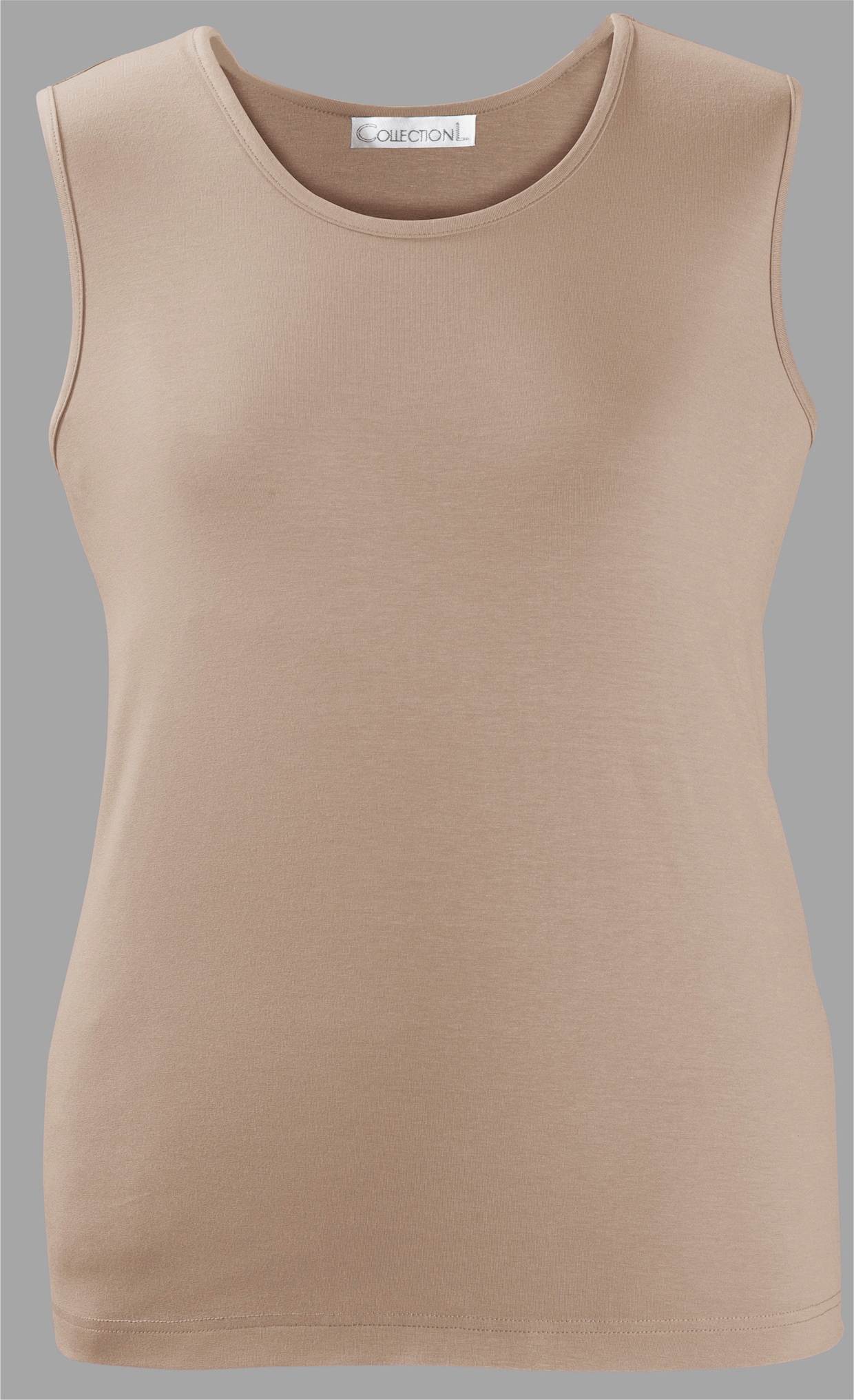 Top met bandjes - taupe