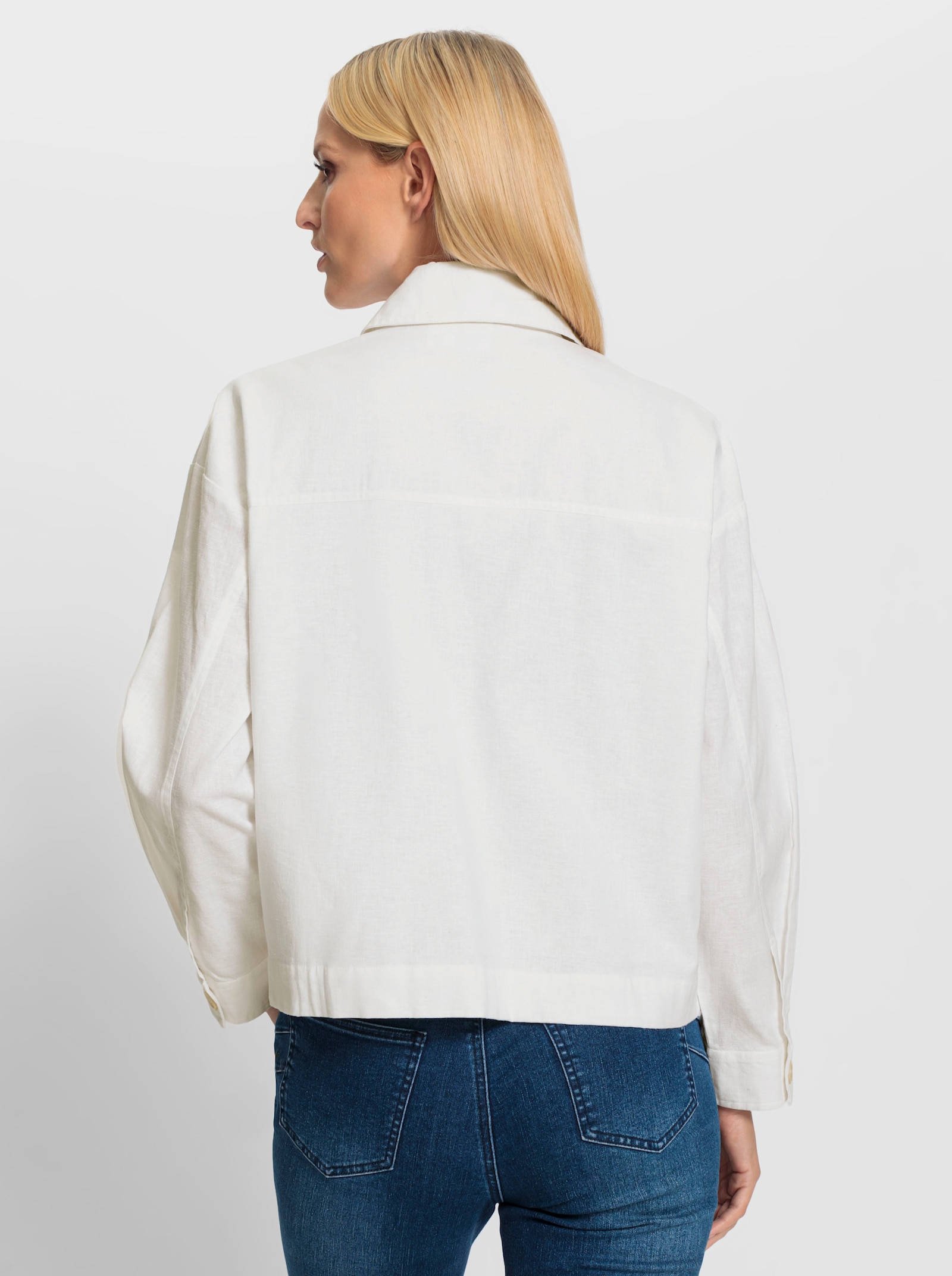 heine Blusenjacke mit Lochmuster - ecru