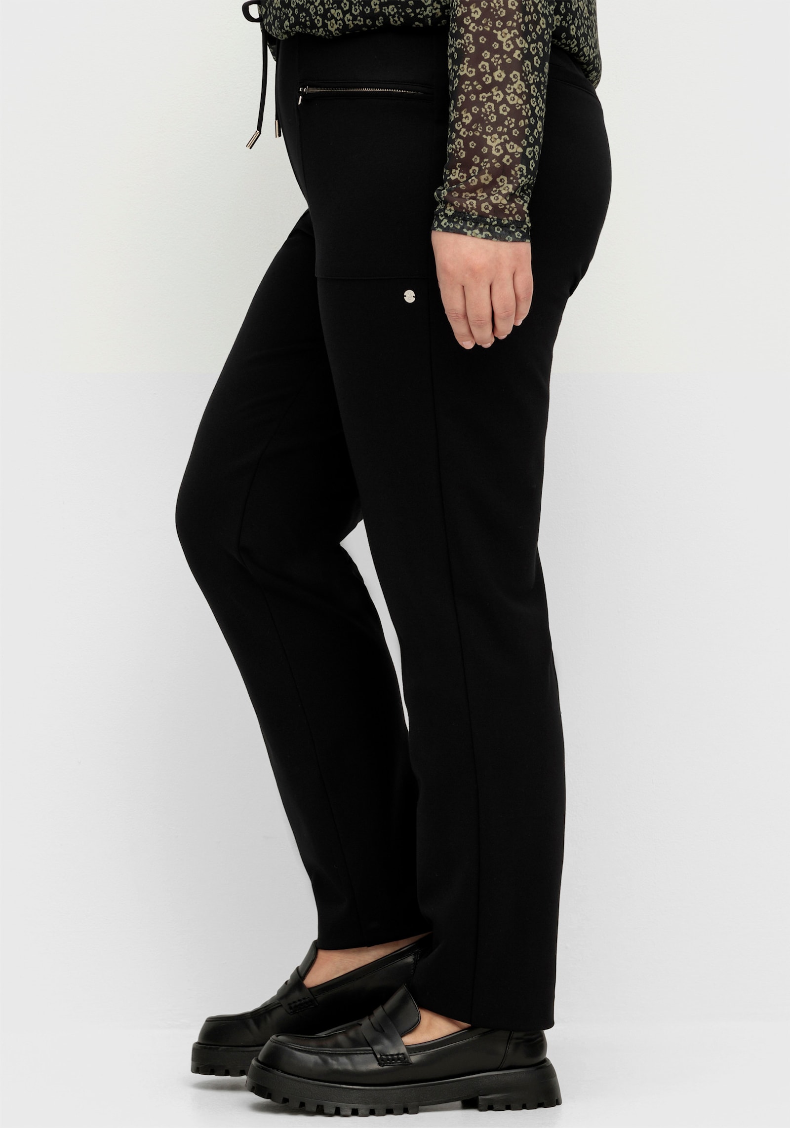 sheego Jogg Pants im Cargo-Stil - schwarz