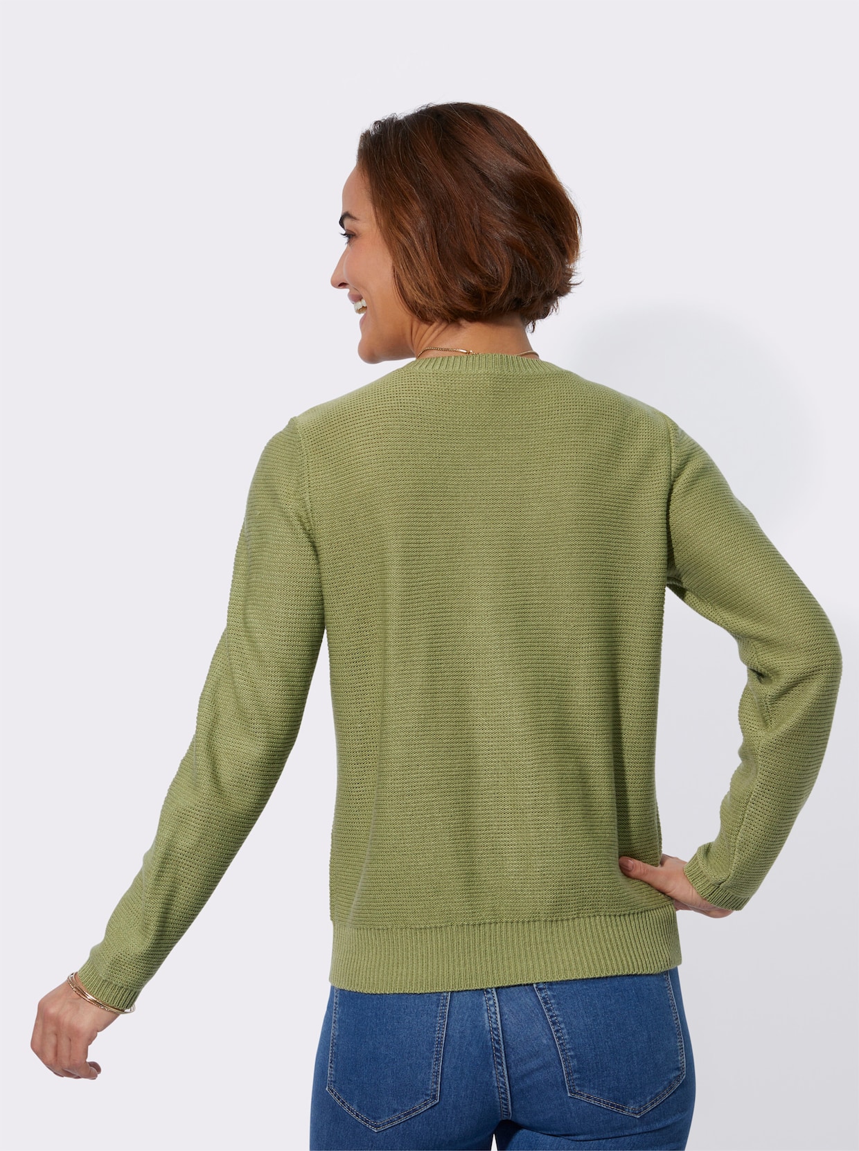 Pullover met ronde hals - rietgroen