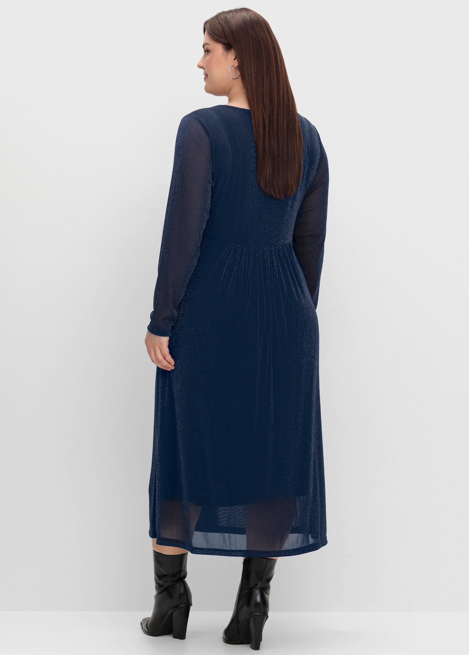 sheego Avondjurk met effectgaren - Saffier