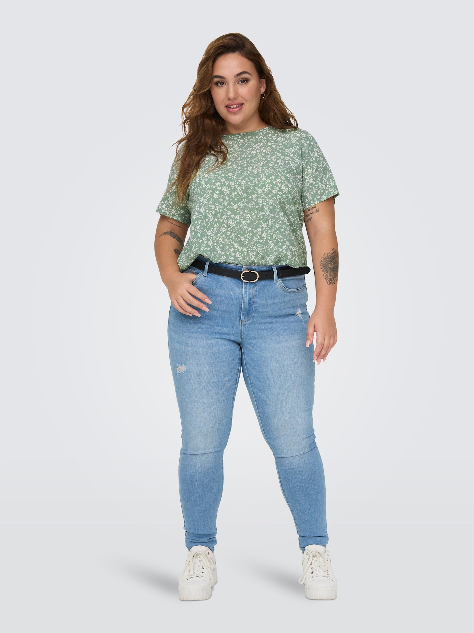 ONLY CARMAKOMA Shirtbluse - lilypad aop:emma mono flower