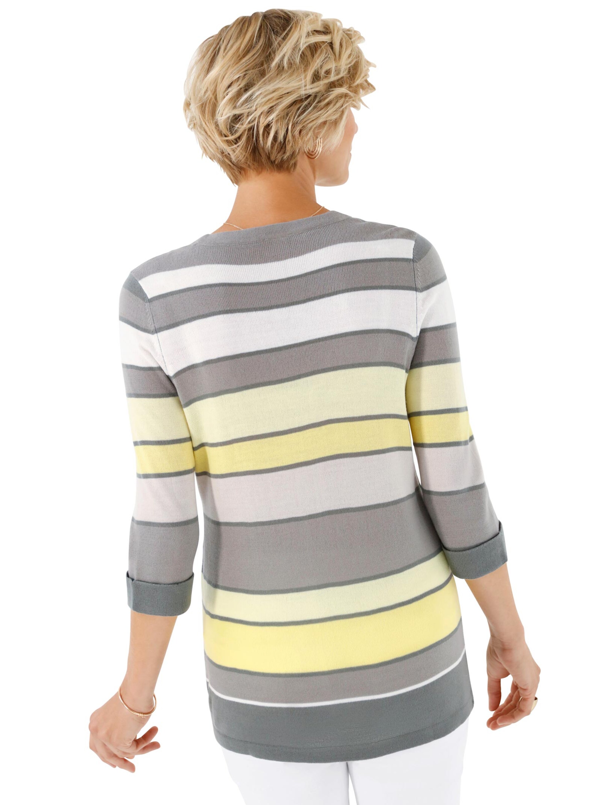 Pullover - gelb-geringelt