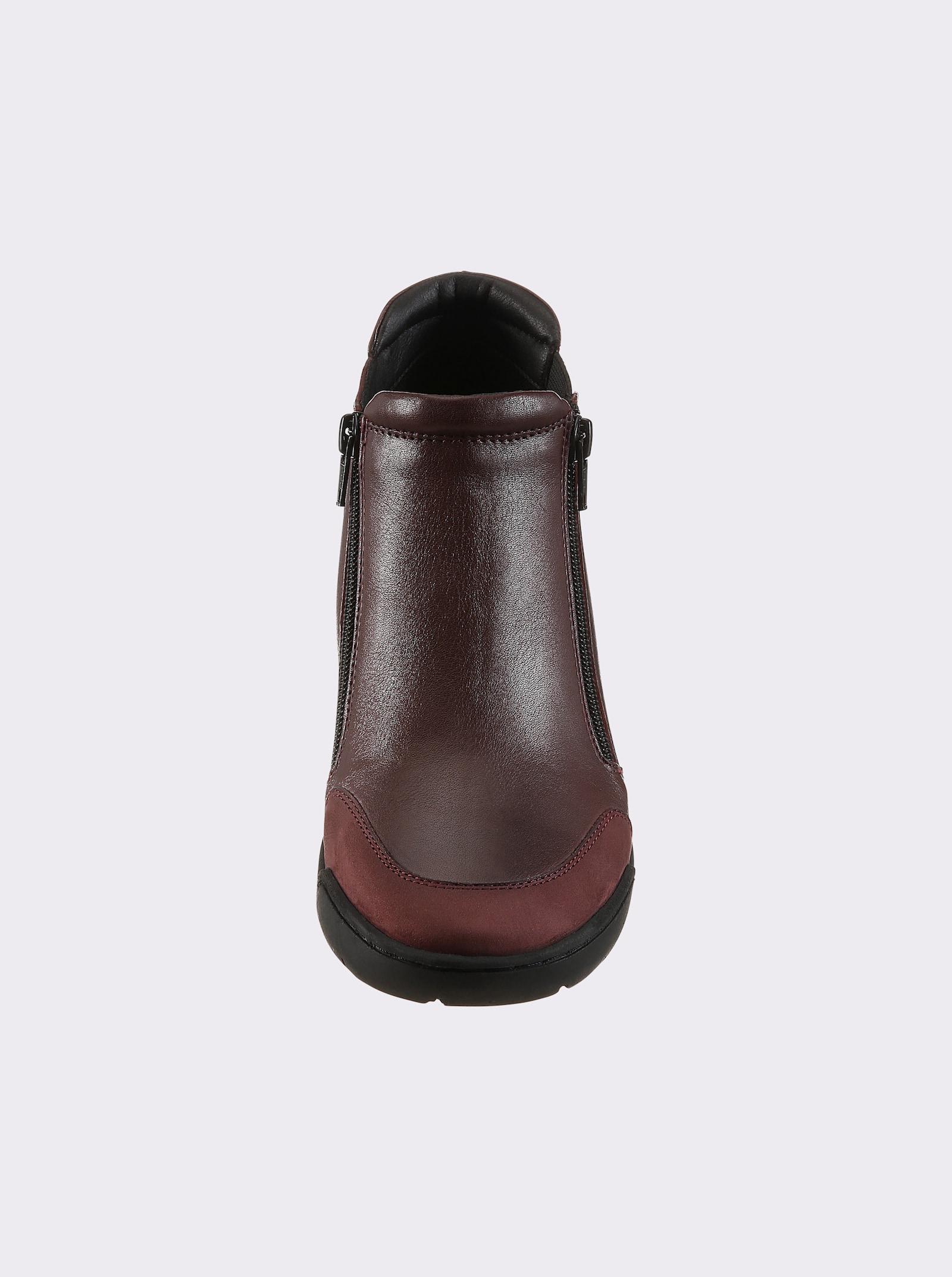 airsoft modern+ Stiefelette mit 2 Reißverschlüssen - bordeaux