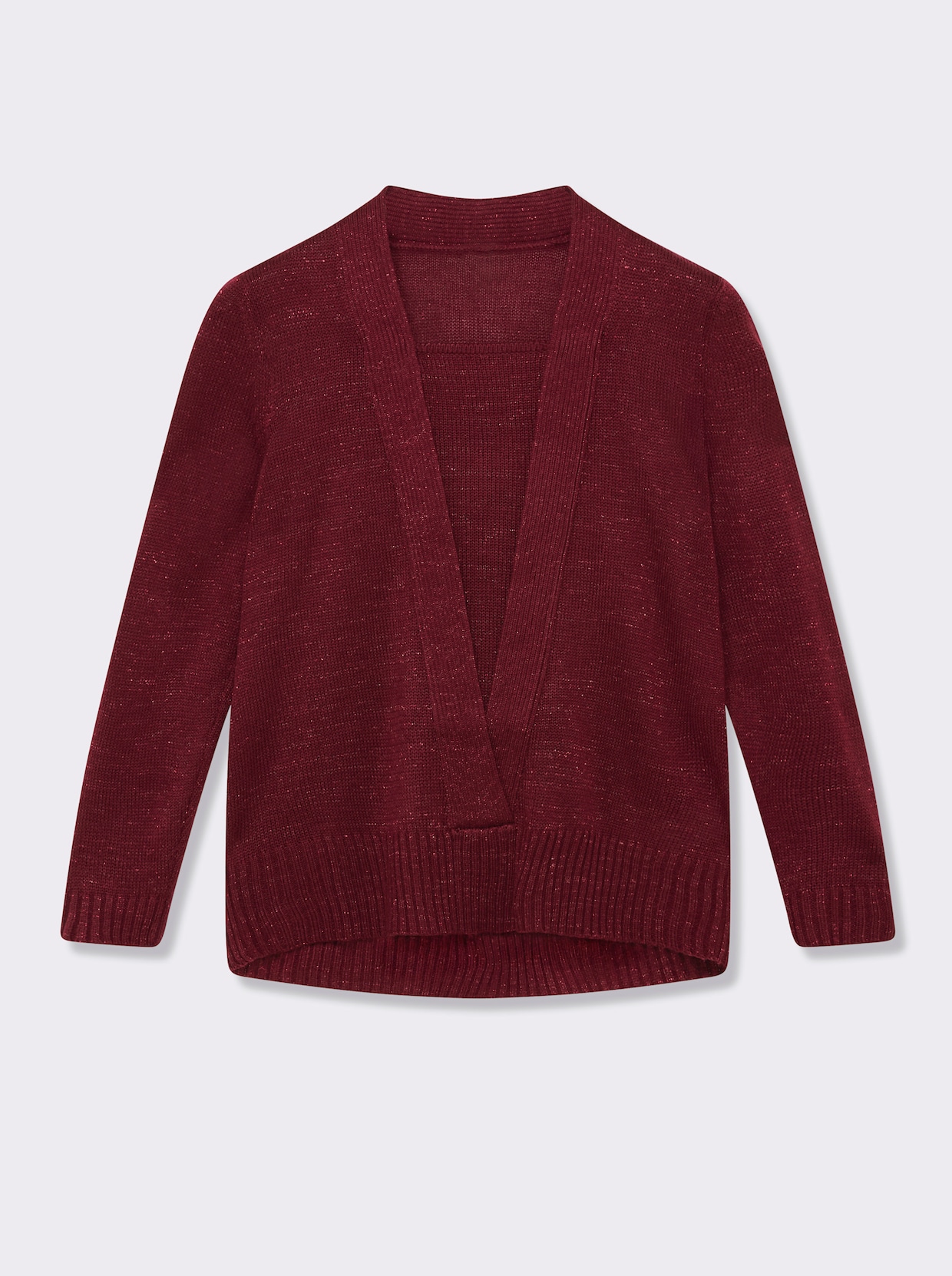 2-in-1-Pullover - rot-meliert