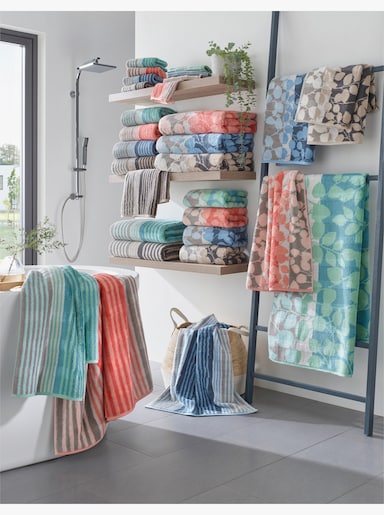 Cawö Handtuch - kalkmint-gemustert