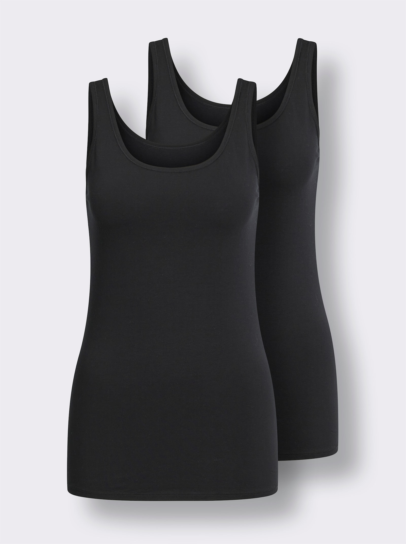 Schiesser Trägertop mit hohem Baumwoll-Anteil - schwarz
