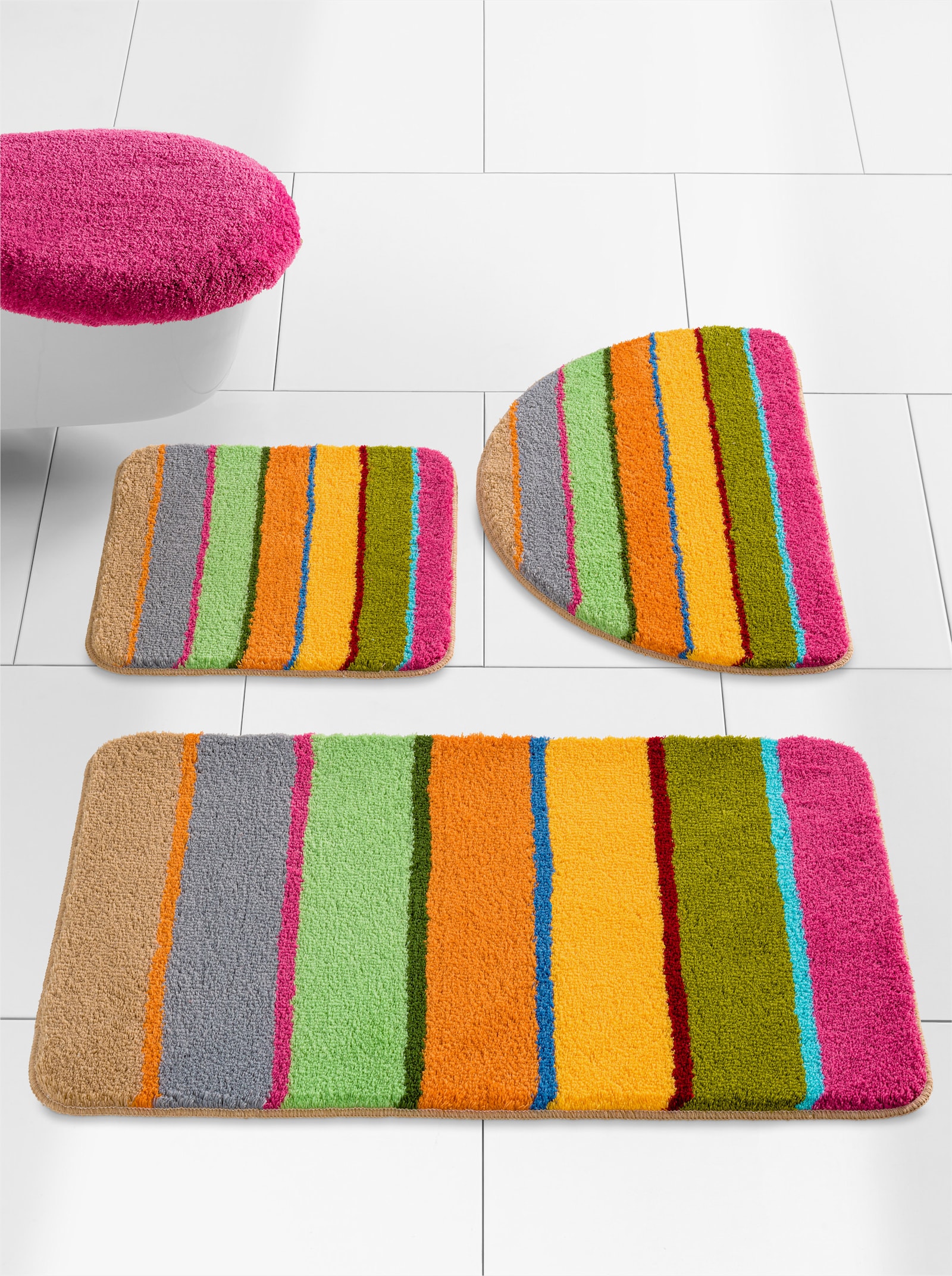 Kleine Wolke Badematte - grün-bunt