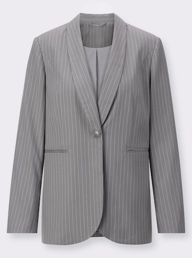 Blazer - grau-ecru-gestreift