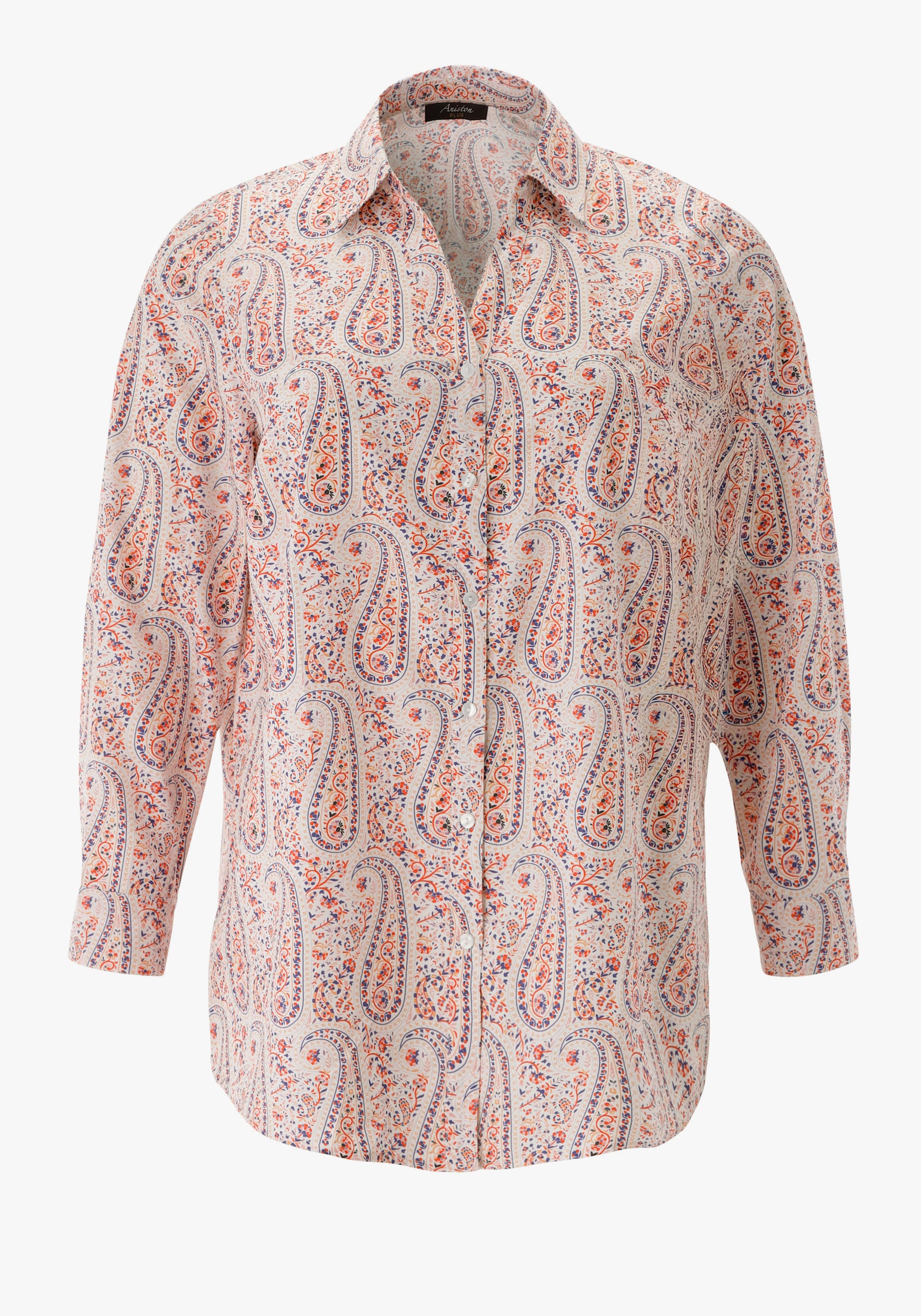 Aniston PLUS Hemdbluse - weiß-blau-rot-rose-orange-lila