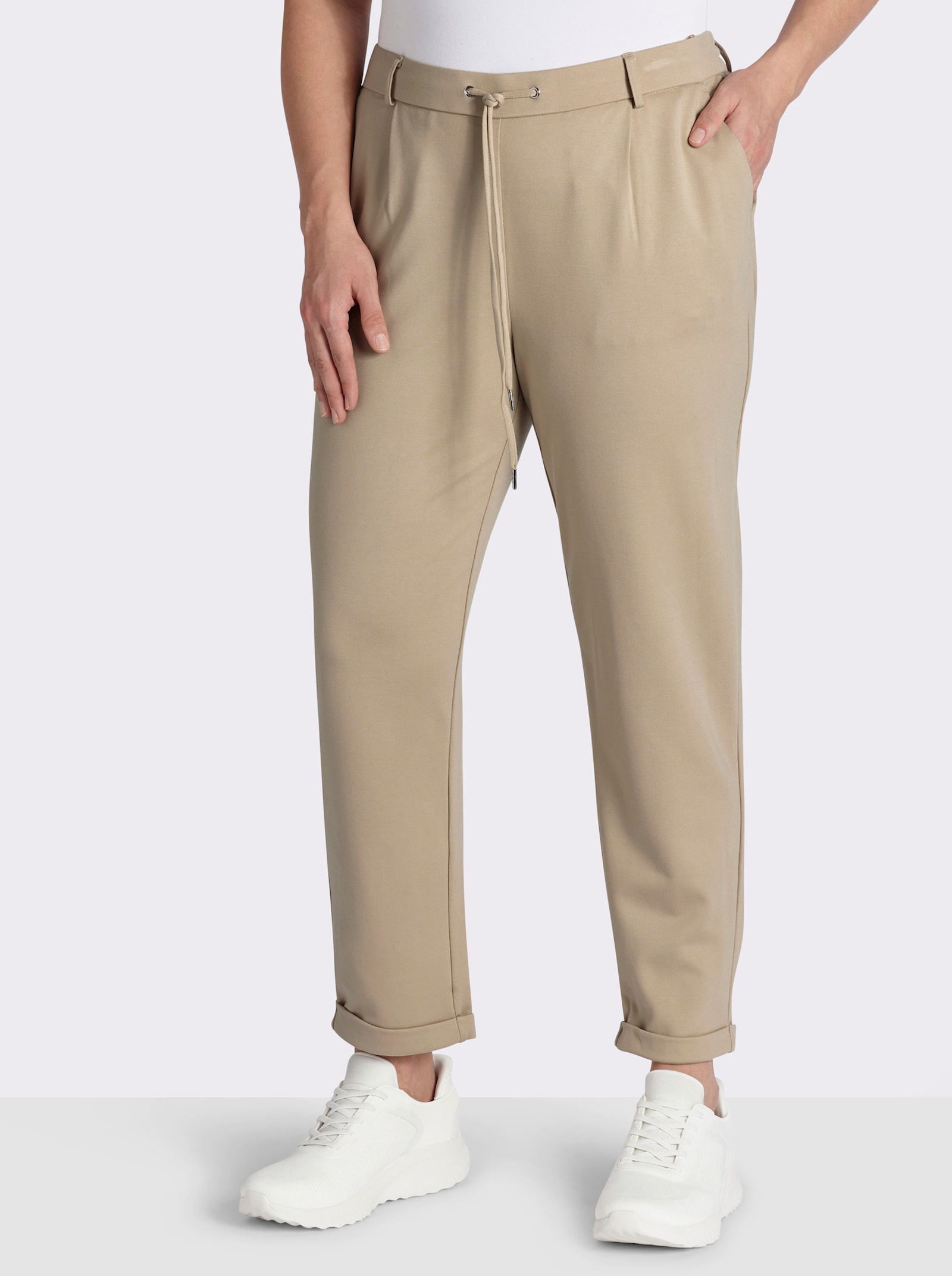 Jogg Pants in Interlock-Qualität - beige