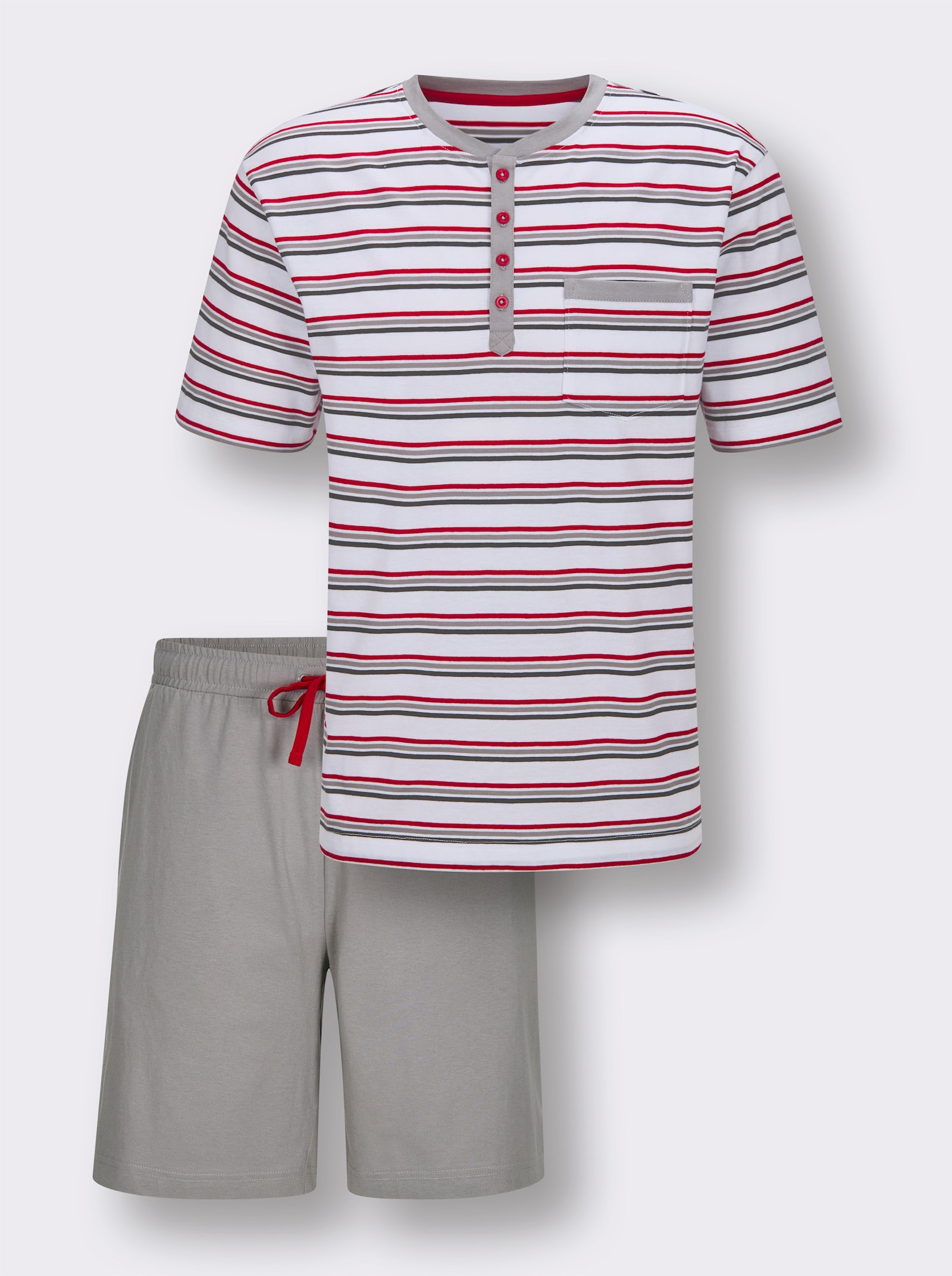 wäschepur men Shorty - grau-weiß