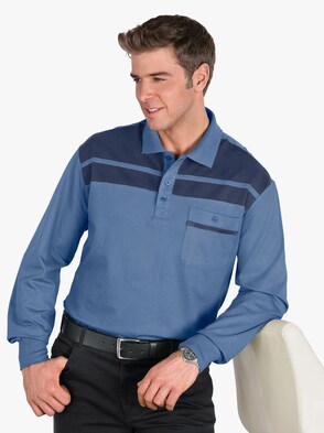 Poloshirt - hellblau-marine