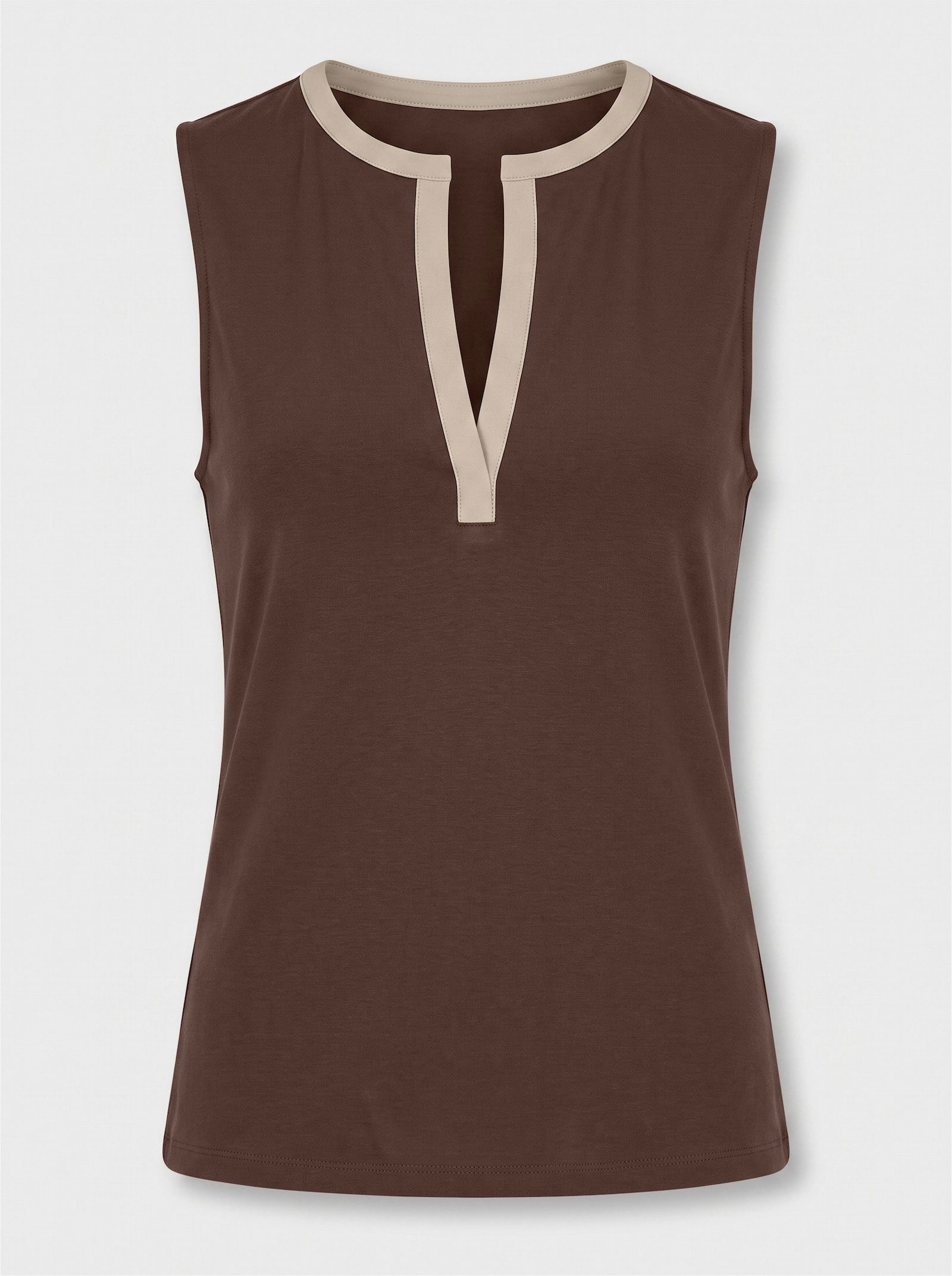 heine Shirttop mit Kontrastblenden - schoko