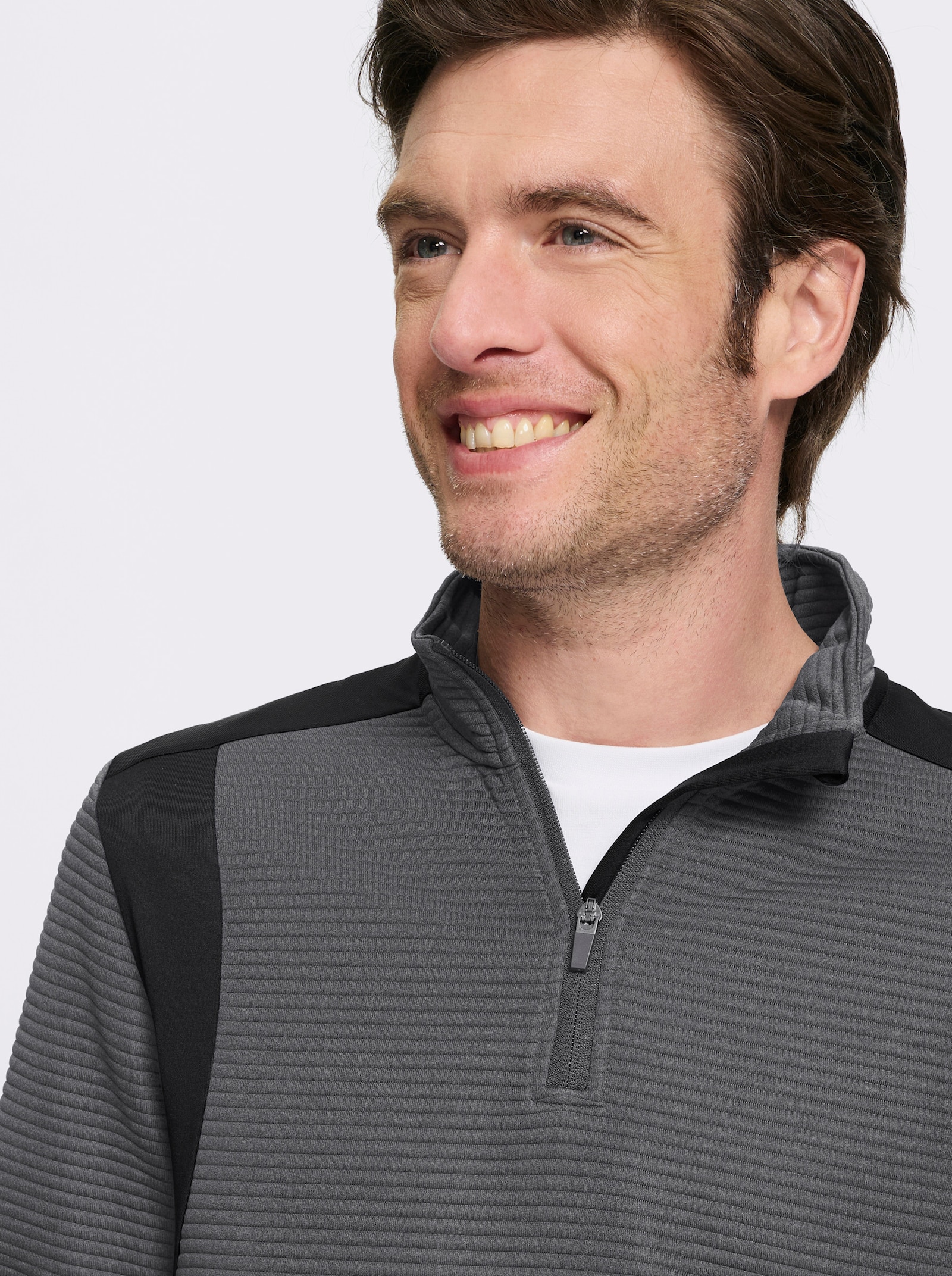 Catamaran Sports Sweatshirt mit Einsätzen - schwarz-meliert