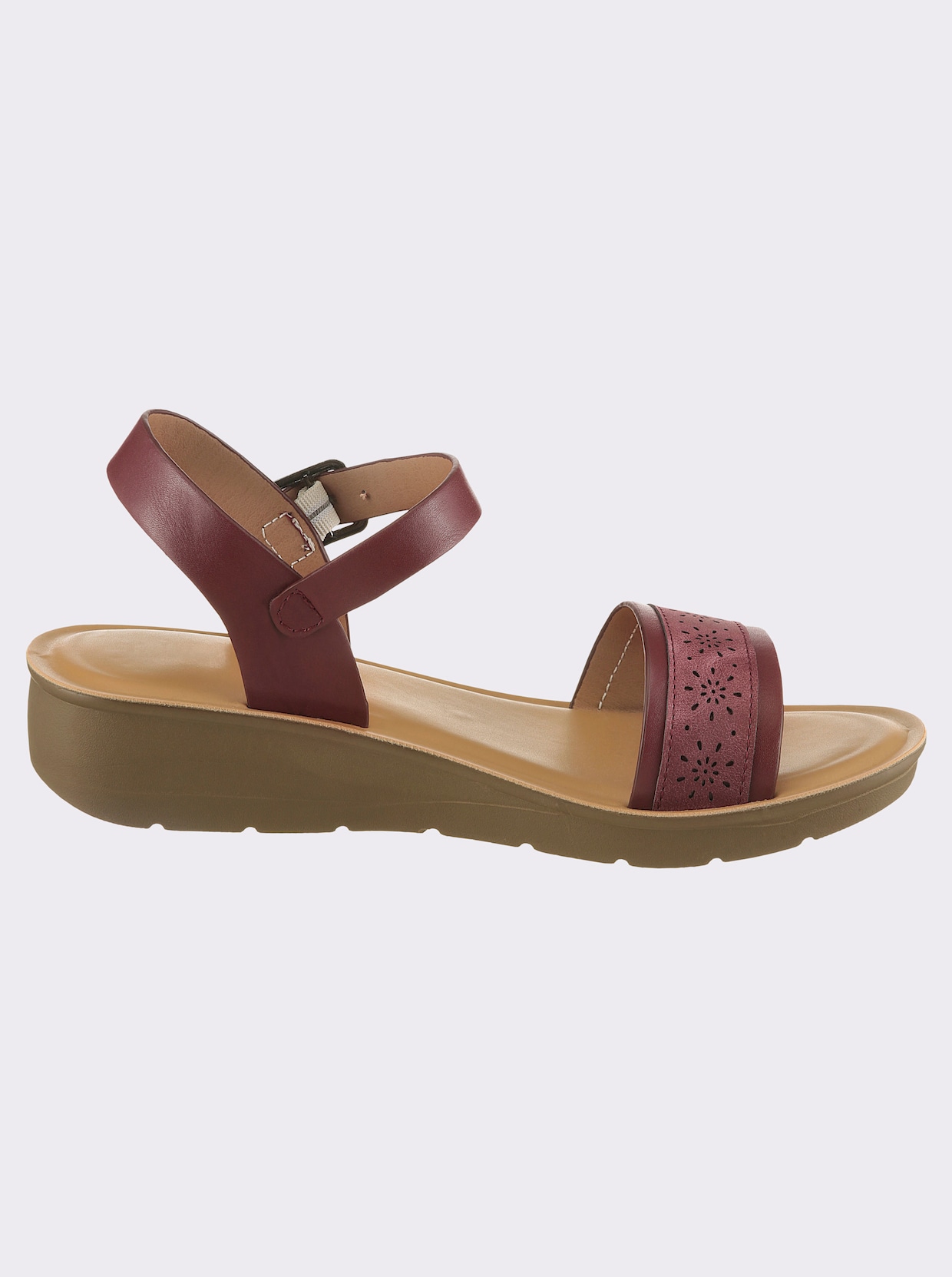 Sandalette mit seitlichem Gummizug - bordeaux