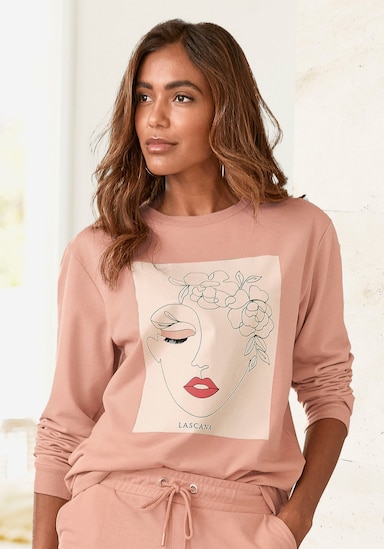 LASCANA Sweatshirt - hellorange-hellbeige-hellrosa