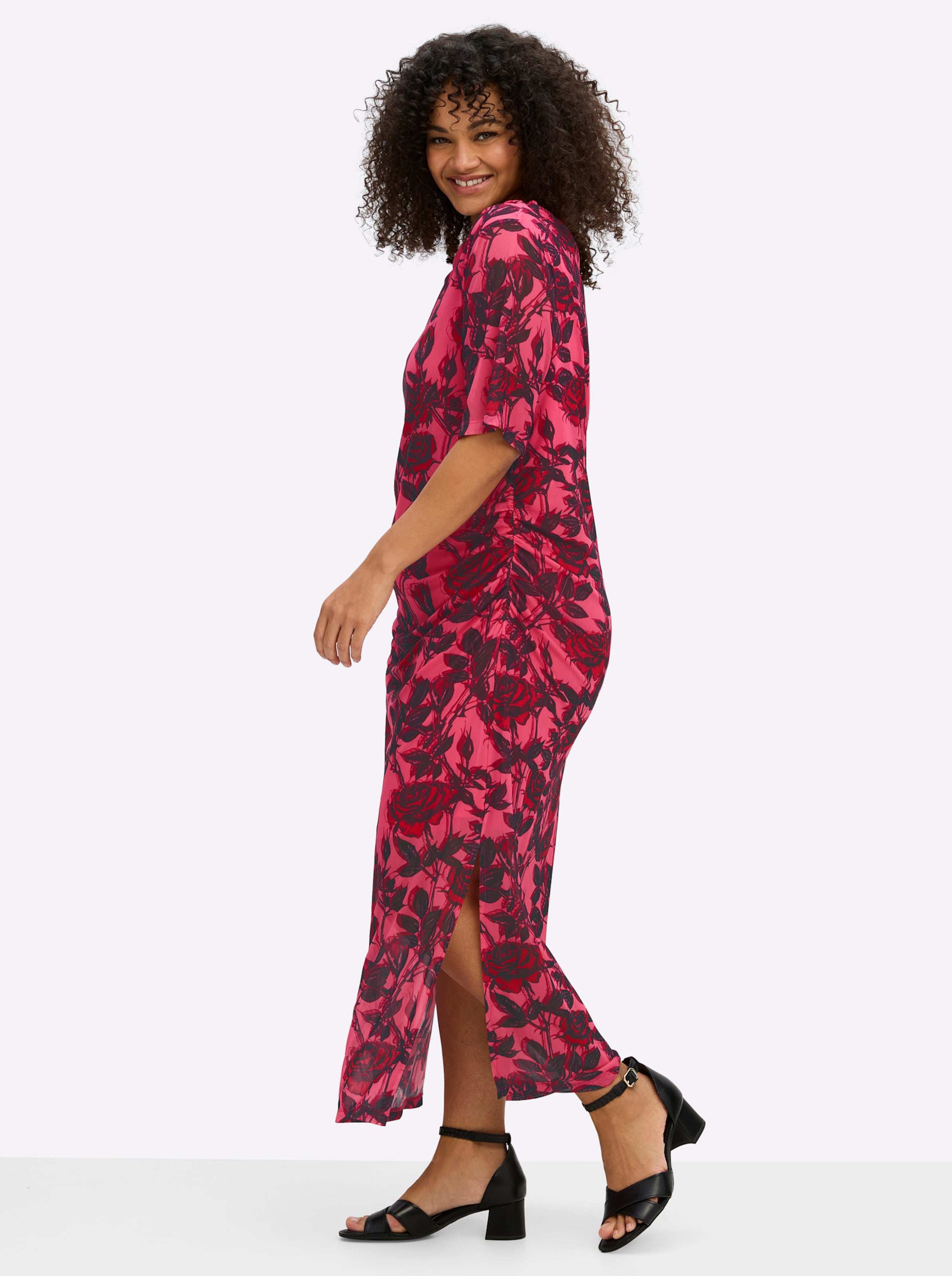 Sheego By Joe Browns Damen Rosenquarz-Burgund-Gemustert Maxikleid - Bild 4