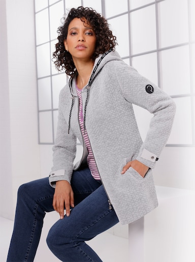 CREATION L PREMIUM Veste en tricot en mélange de laine - gris clair