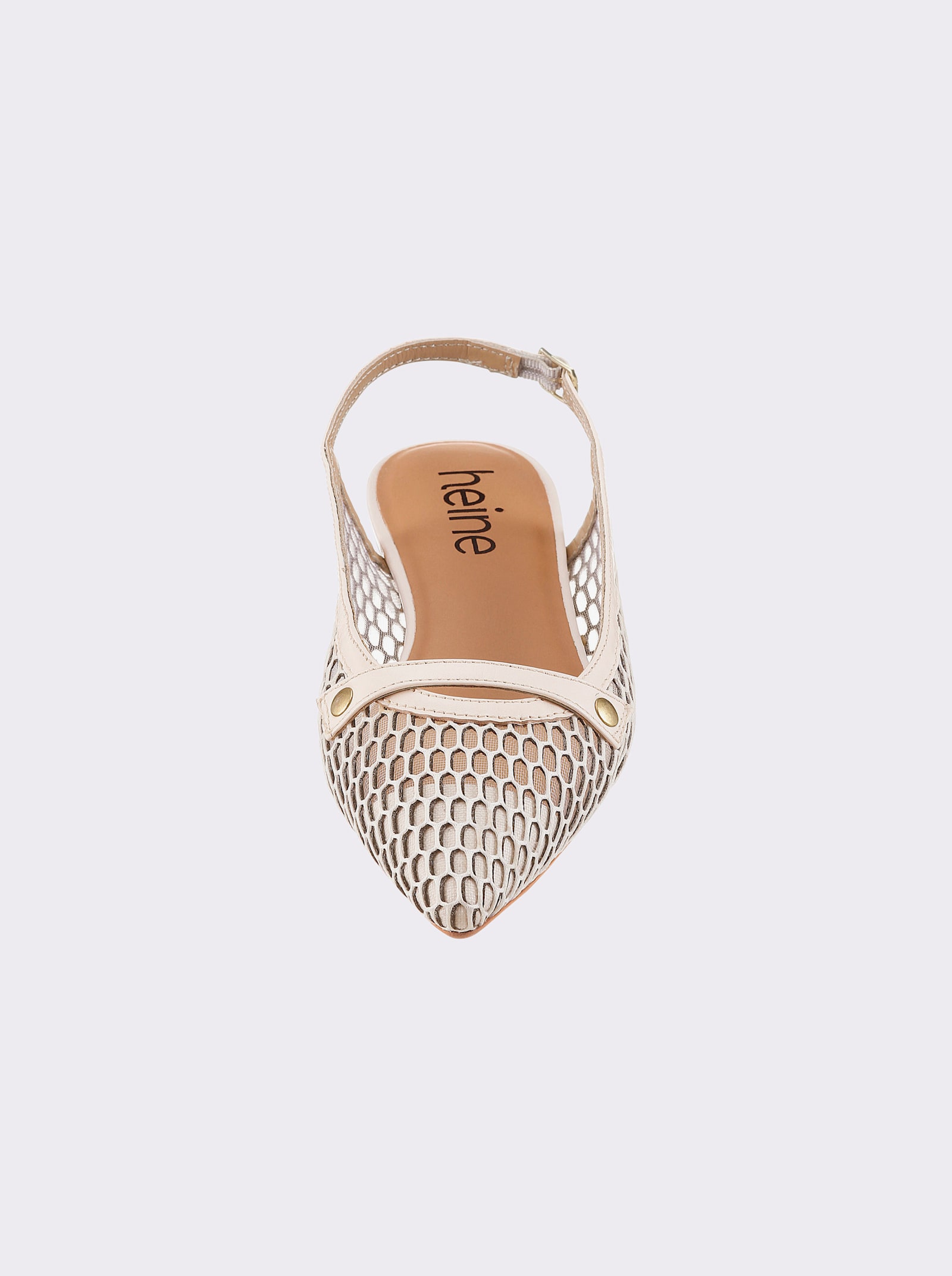 heine Slingsandale mit Lasercut-Muster - creme