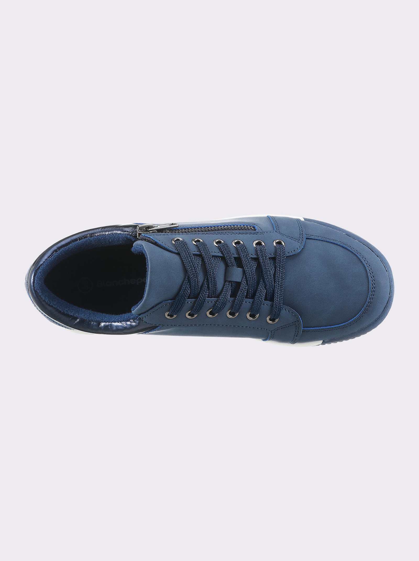 Sneaker aus Lederimitat, für schlanke Füße - marine