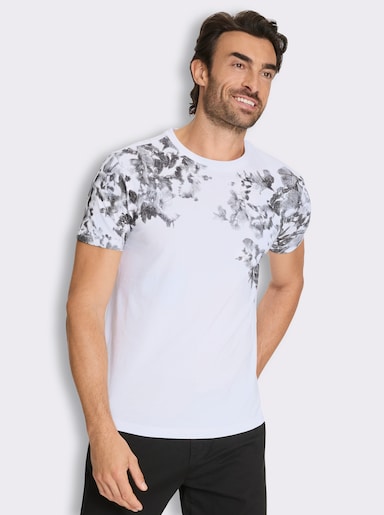 Marco Donati Kurzarmshirt mit Blumen-Print - weiß-bedruckt