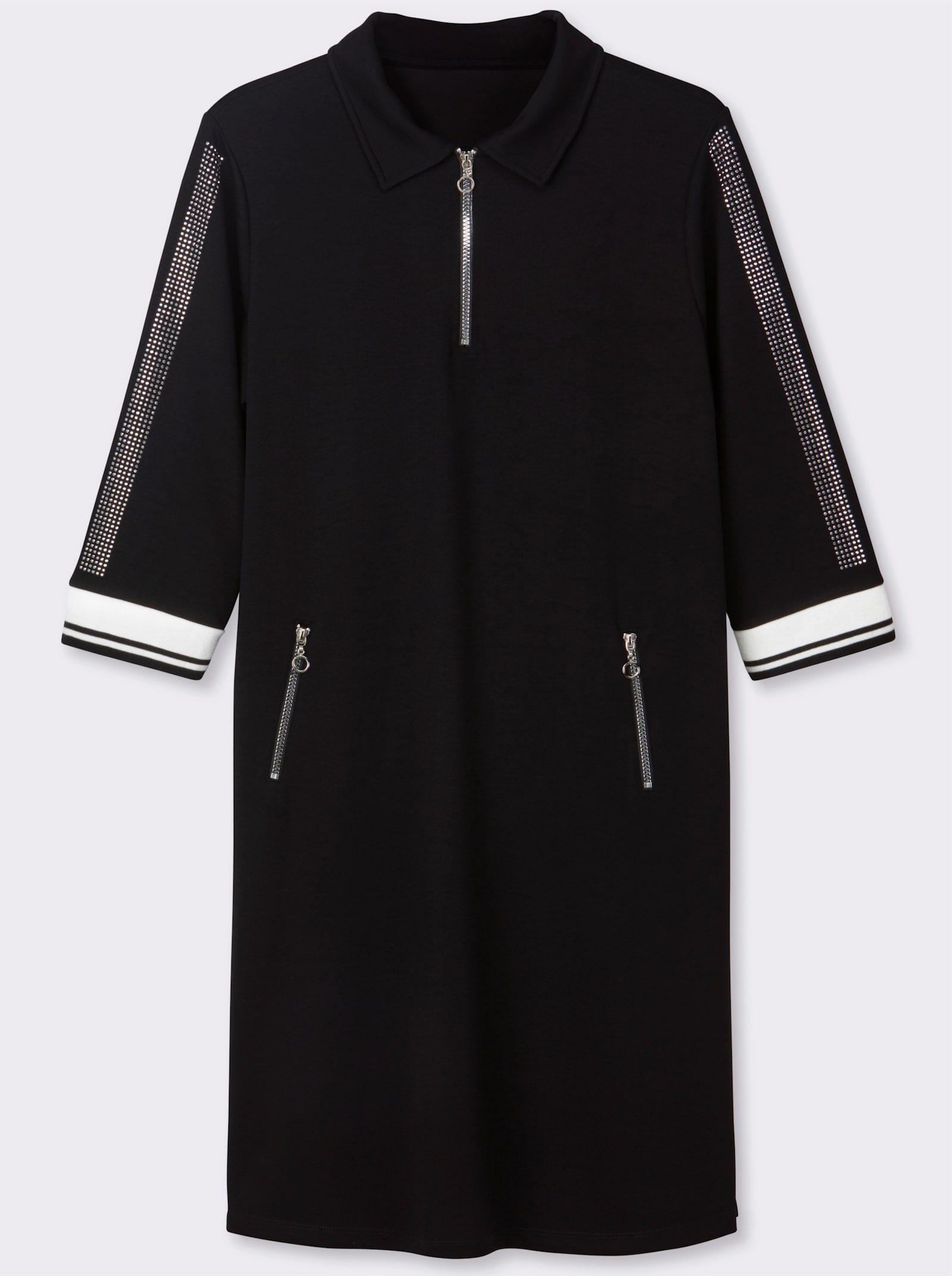 Polokleid im hochwertigen Modal-Mix - schwarz