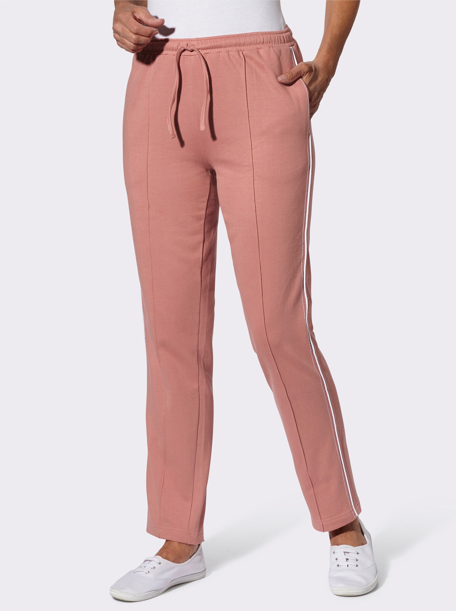 Tepláky, bočné vrecká - ružové drevo