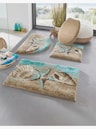 Grund Badematte - türkis-sand-gemustert